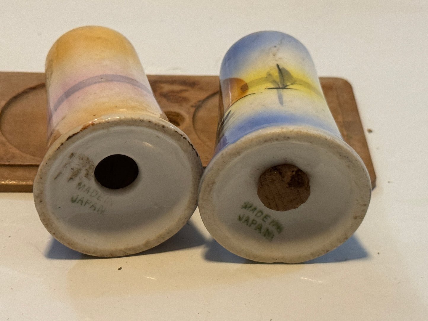 Salt N Pepper Shakers Collectible Hand-Painted Windmill & Ship Vintage
