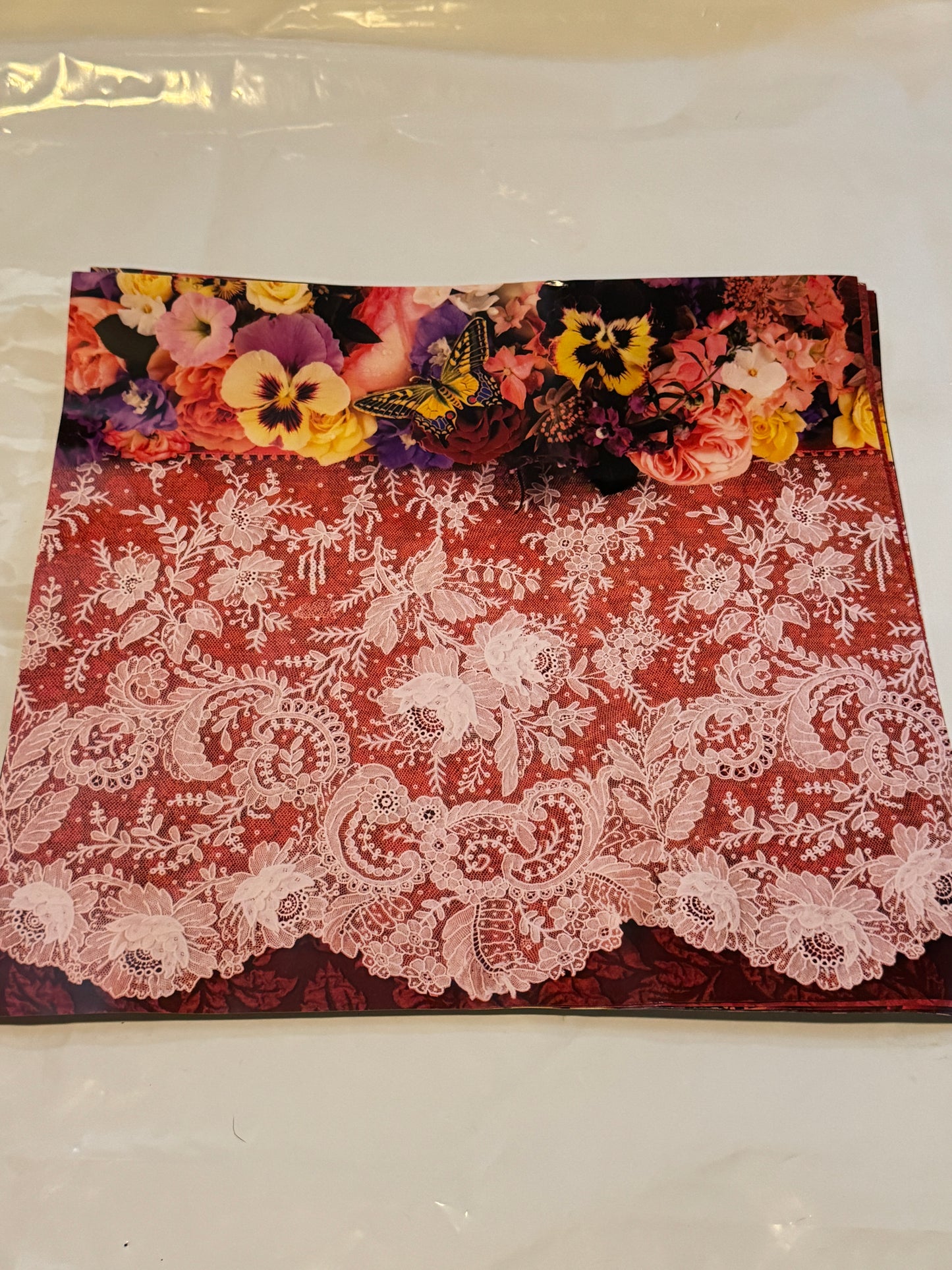 Scrapbooking Paper Hearts, Flowers 6 pages 12x12