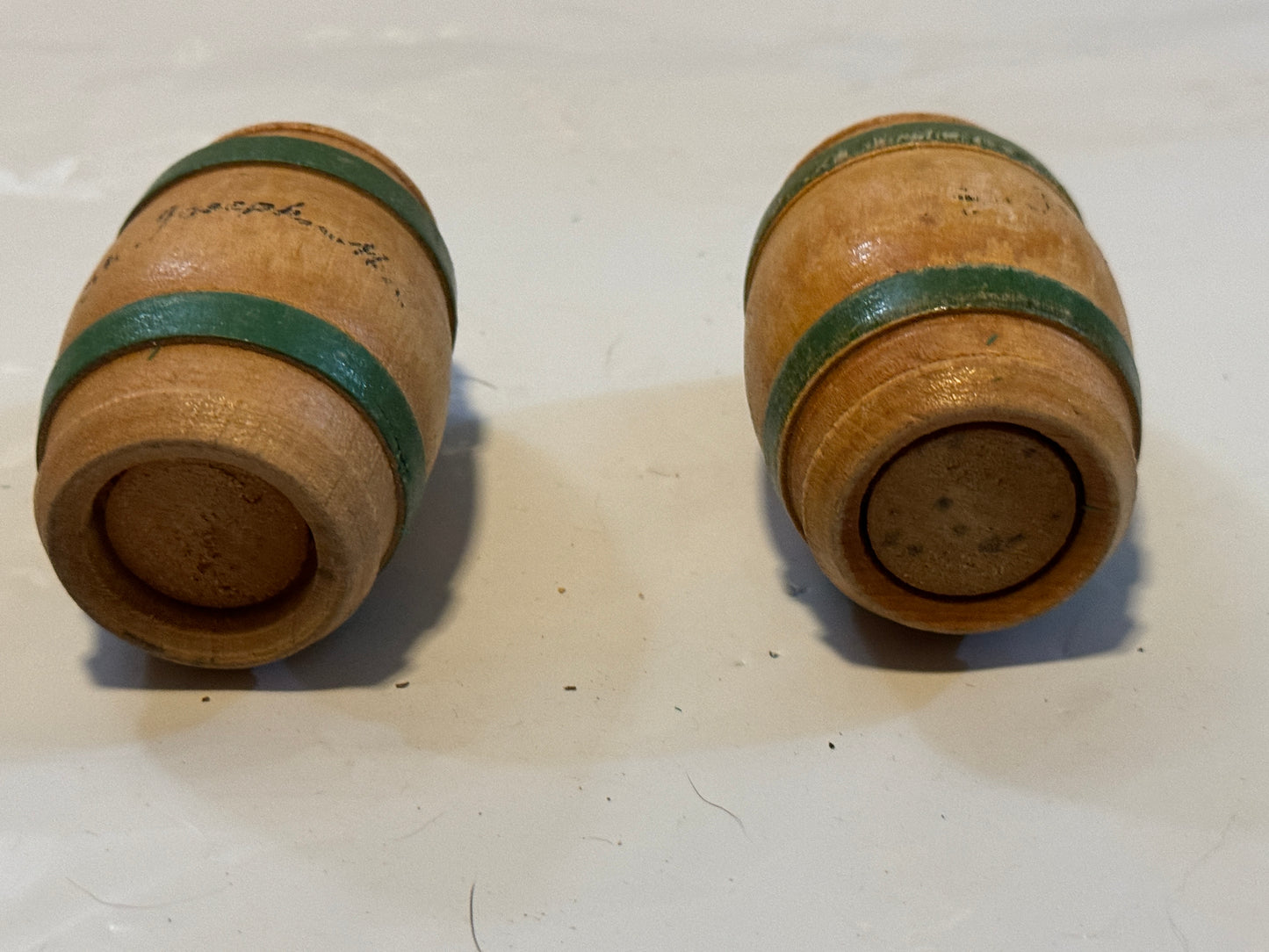 Wooden Barrel Salt And Pepper Shakers St. Joseph, MO Vintage
