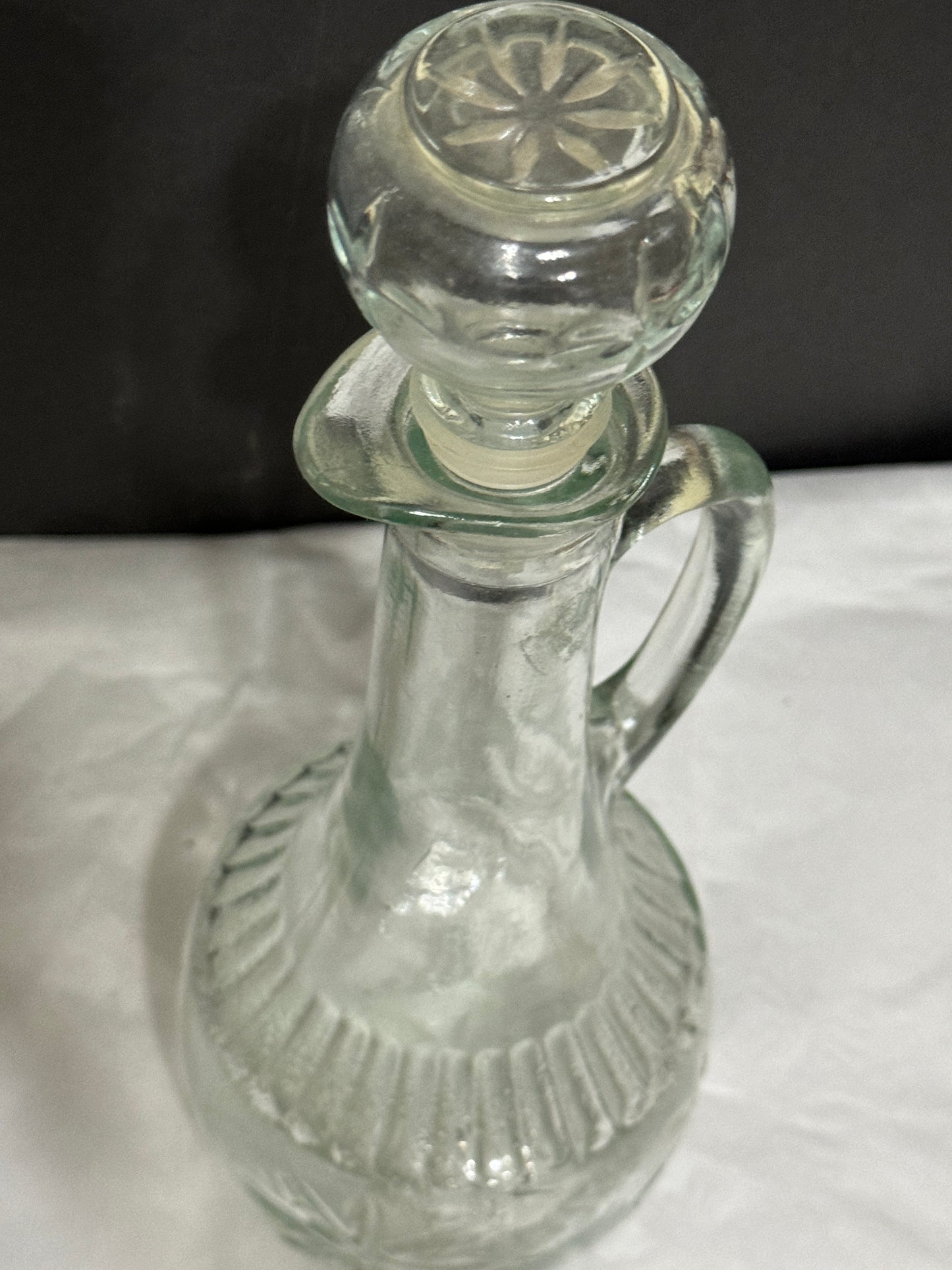 Starburst Pressed Decanter with Handle Vintage