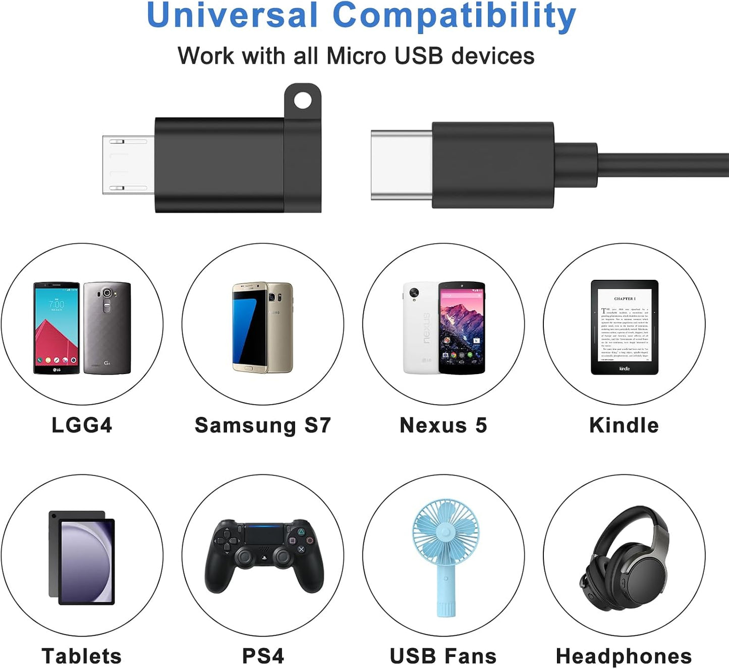Adapter Micro USB to USB-C Set of 3