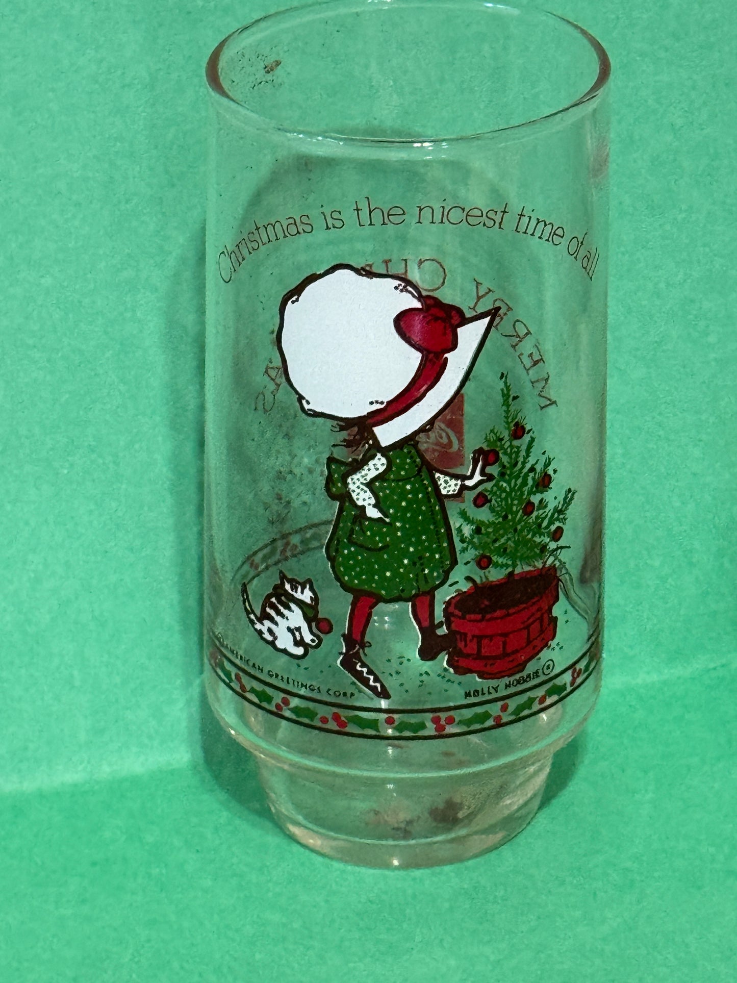 Coke-a-Cola Holly Hobbie Glass Christmas Collectible You Choose - 70s Vintage