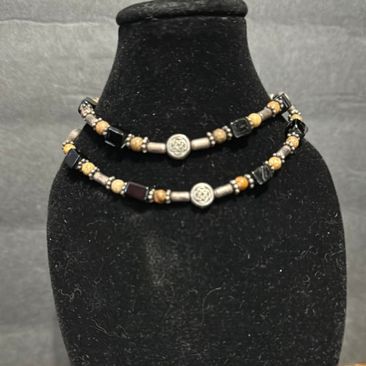 Silver Celtic Knot Beads and Beaded Bracelet