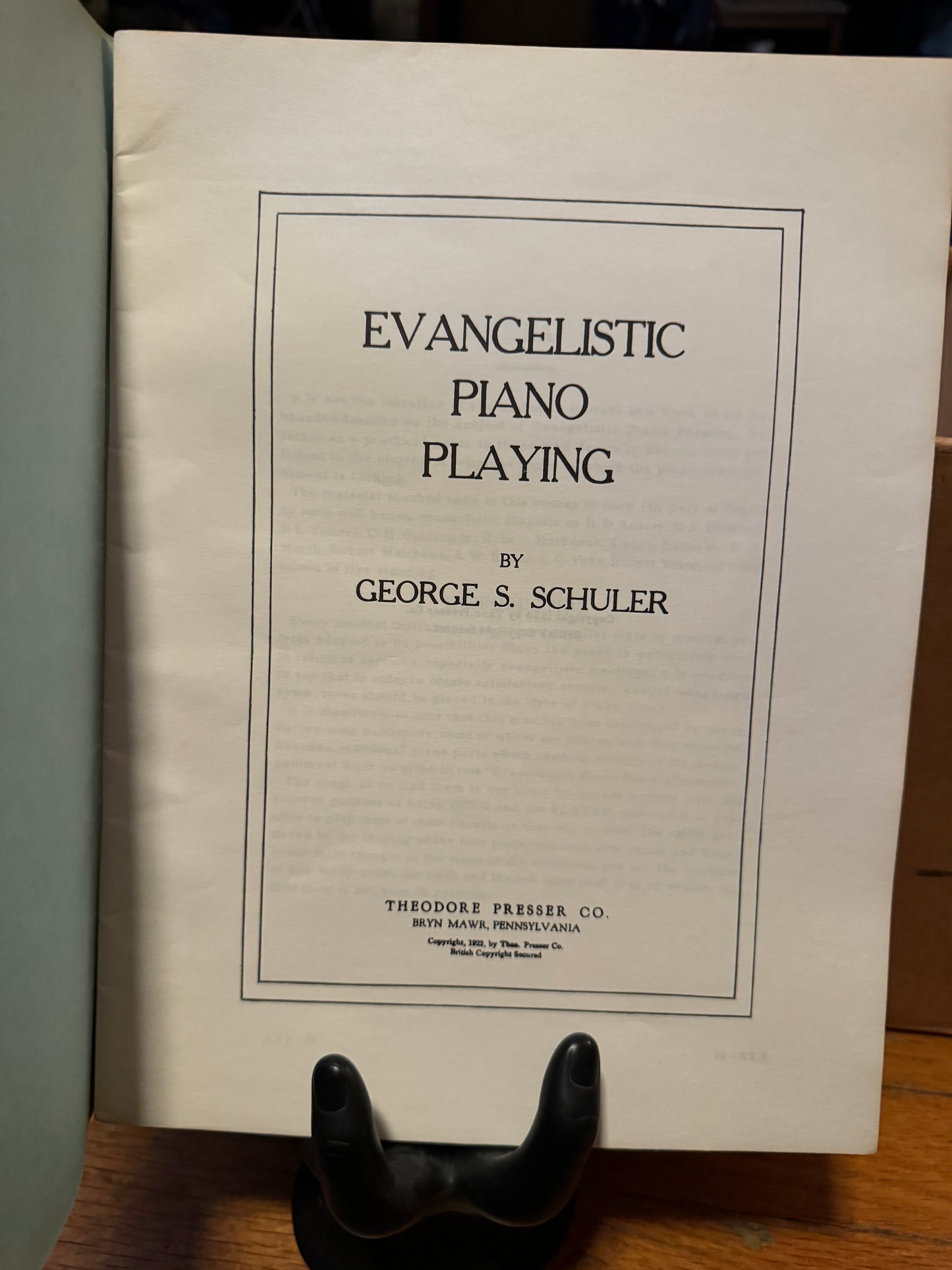 Evangelistic Piano Playing by George S. Schuler 1922