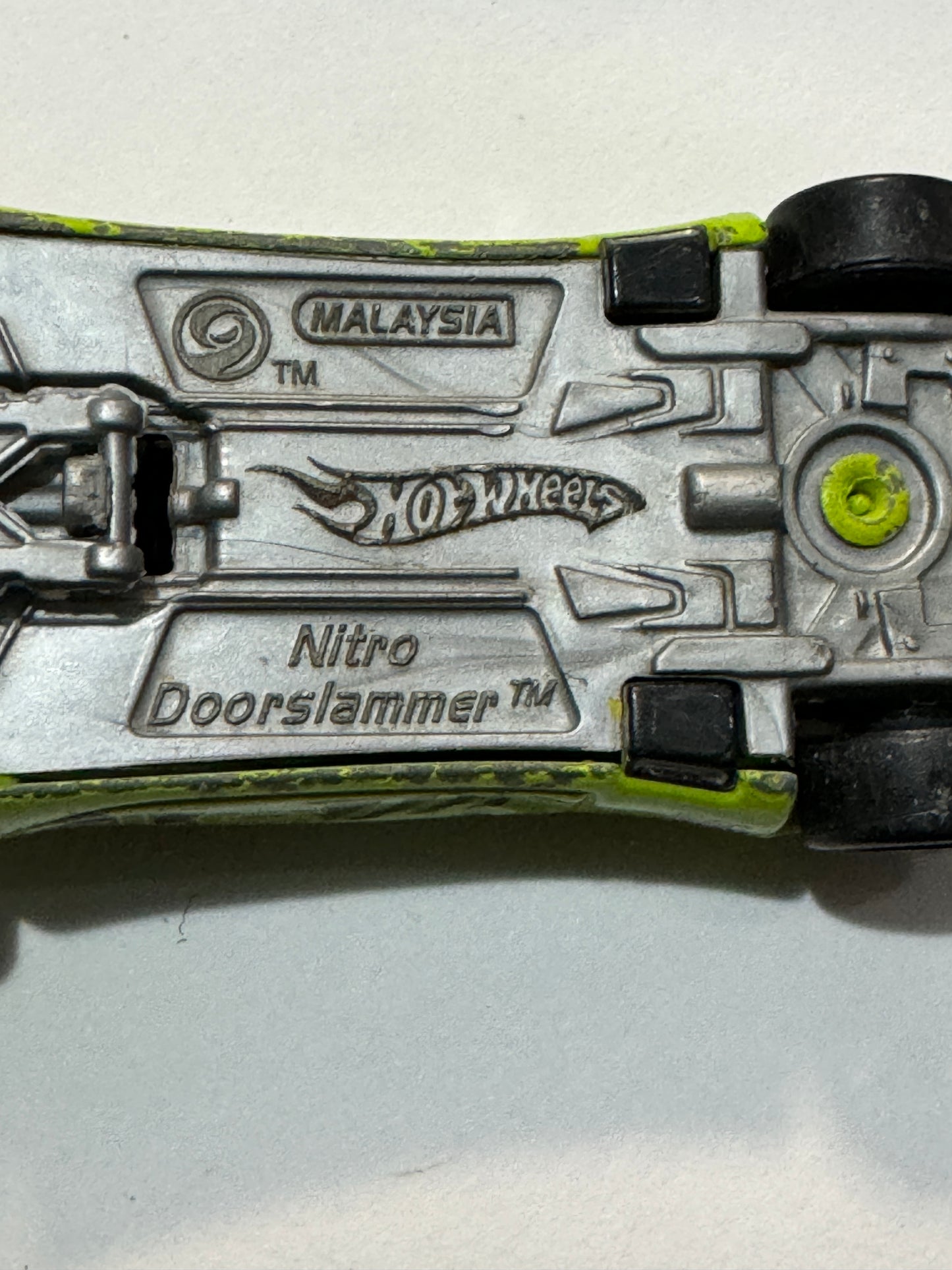 Hot Wheels Nitro Doorslammer Green Distressed Sports car Vintage