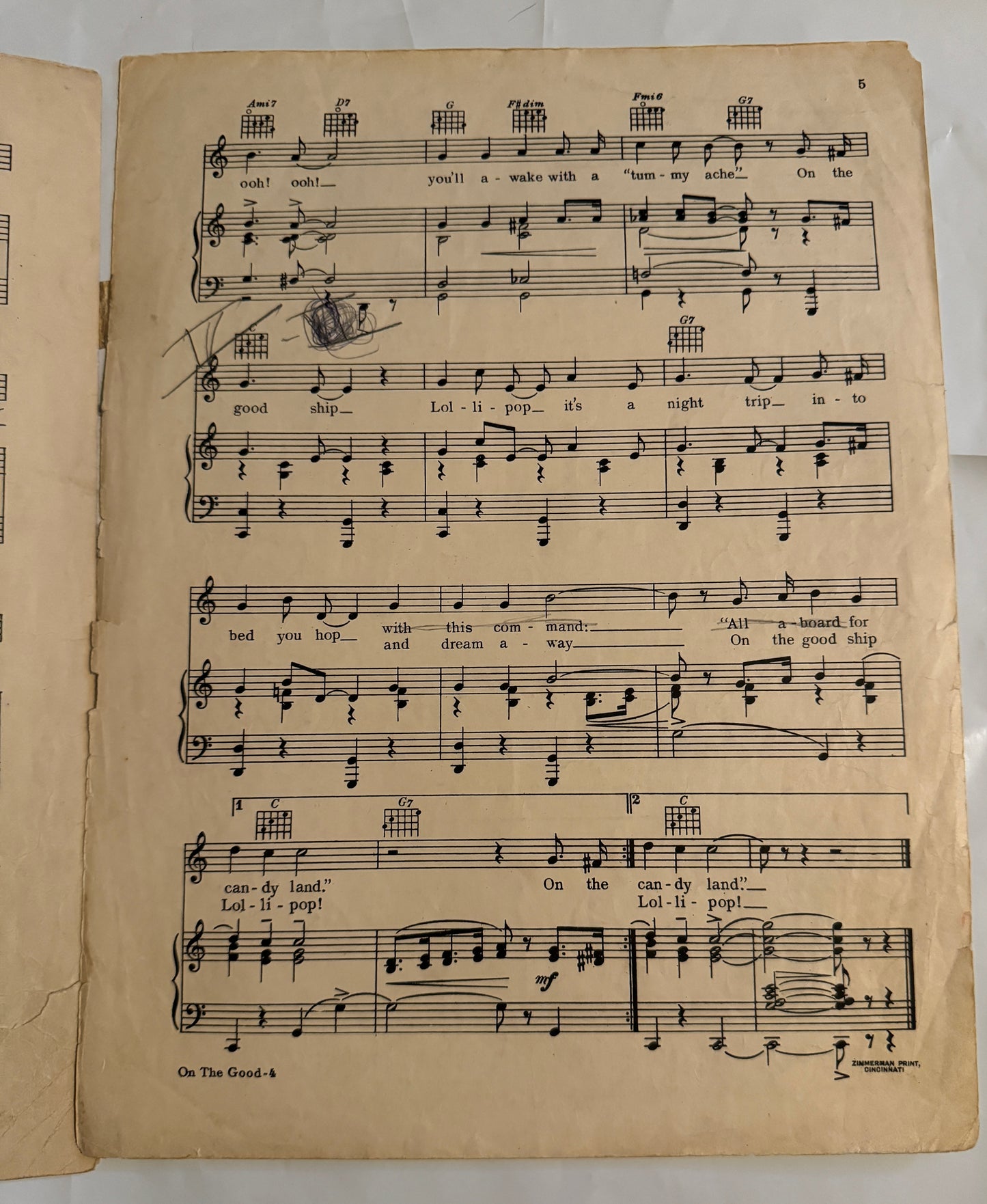 On The Good Ship Lollipop from Fox Picture Bright Eyes - Sheet Music