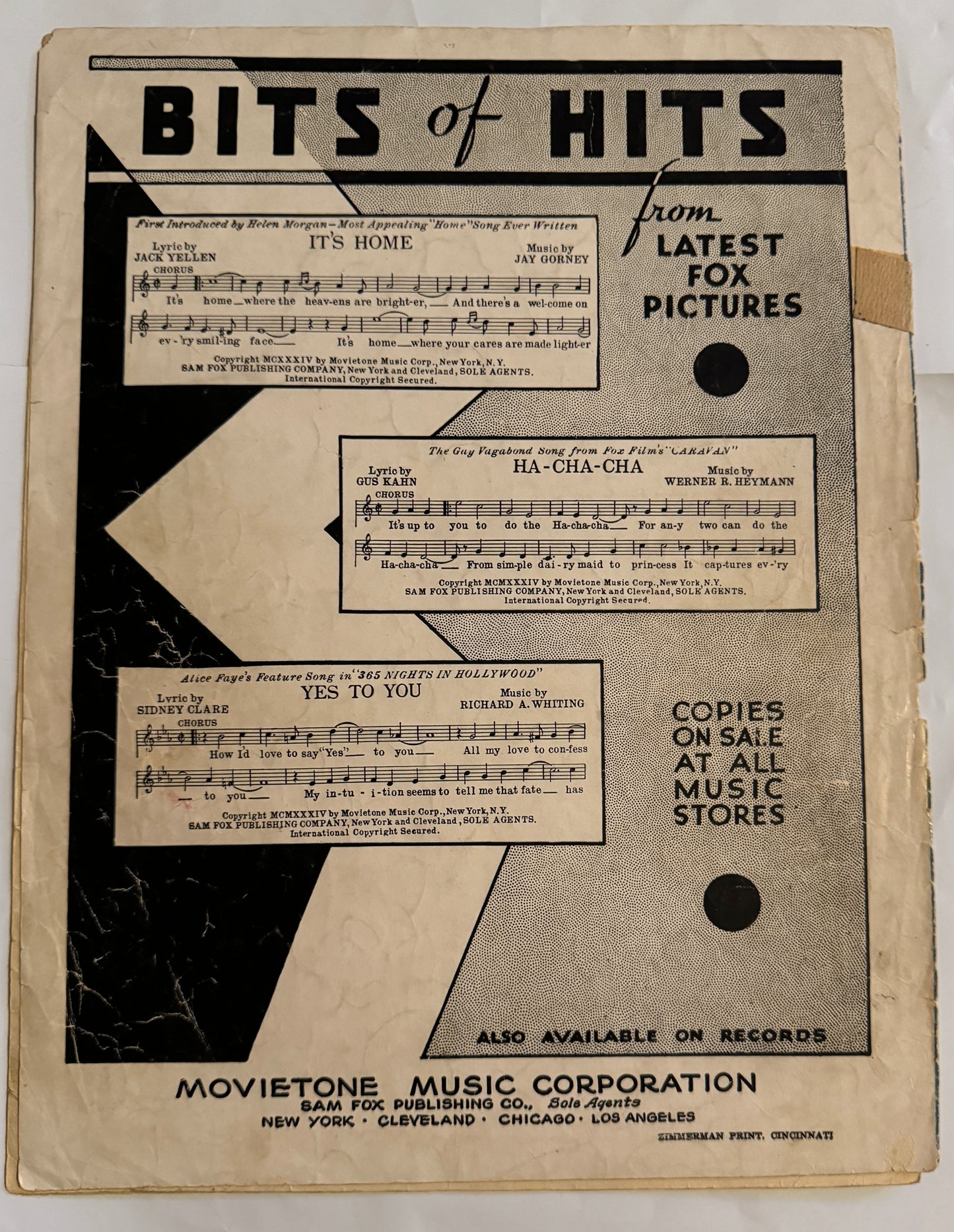 On The Good Ship Lollipop from Fox Picture Bright Eyes - Sheet Music