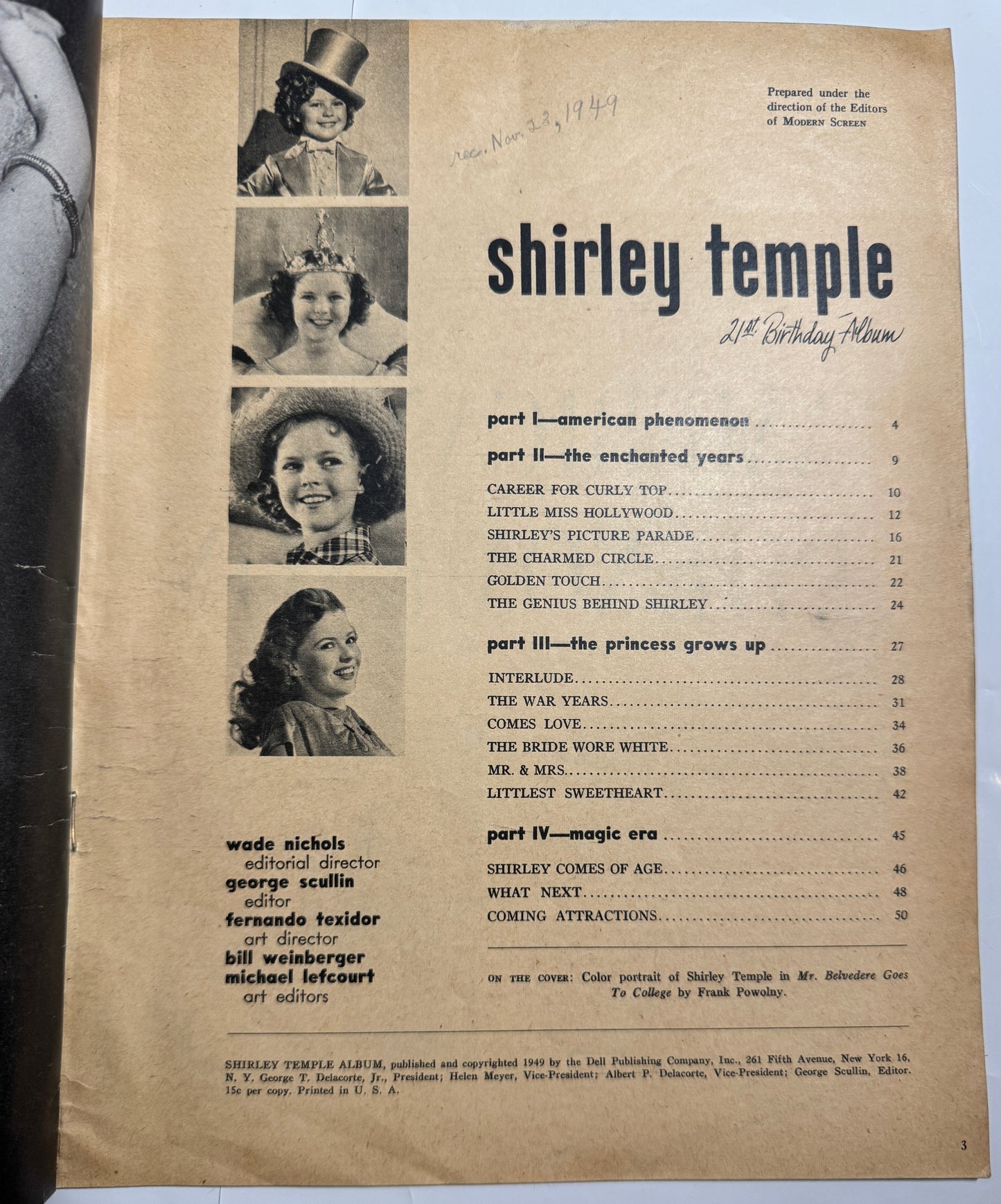 Shirley Temple Birthday Album Magazine Vintage 1949