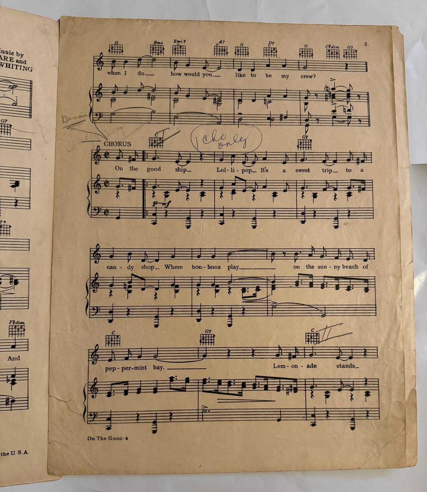 On The Good Ship Lollipop from Fox Picture Bright Eyes - Sheet Music