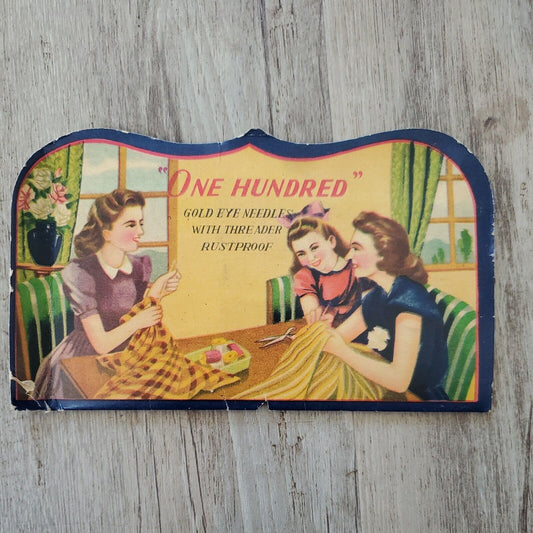 Needle Book One Hundred Gold Eye Needles Rustproof Japan Vintage