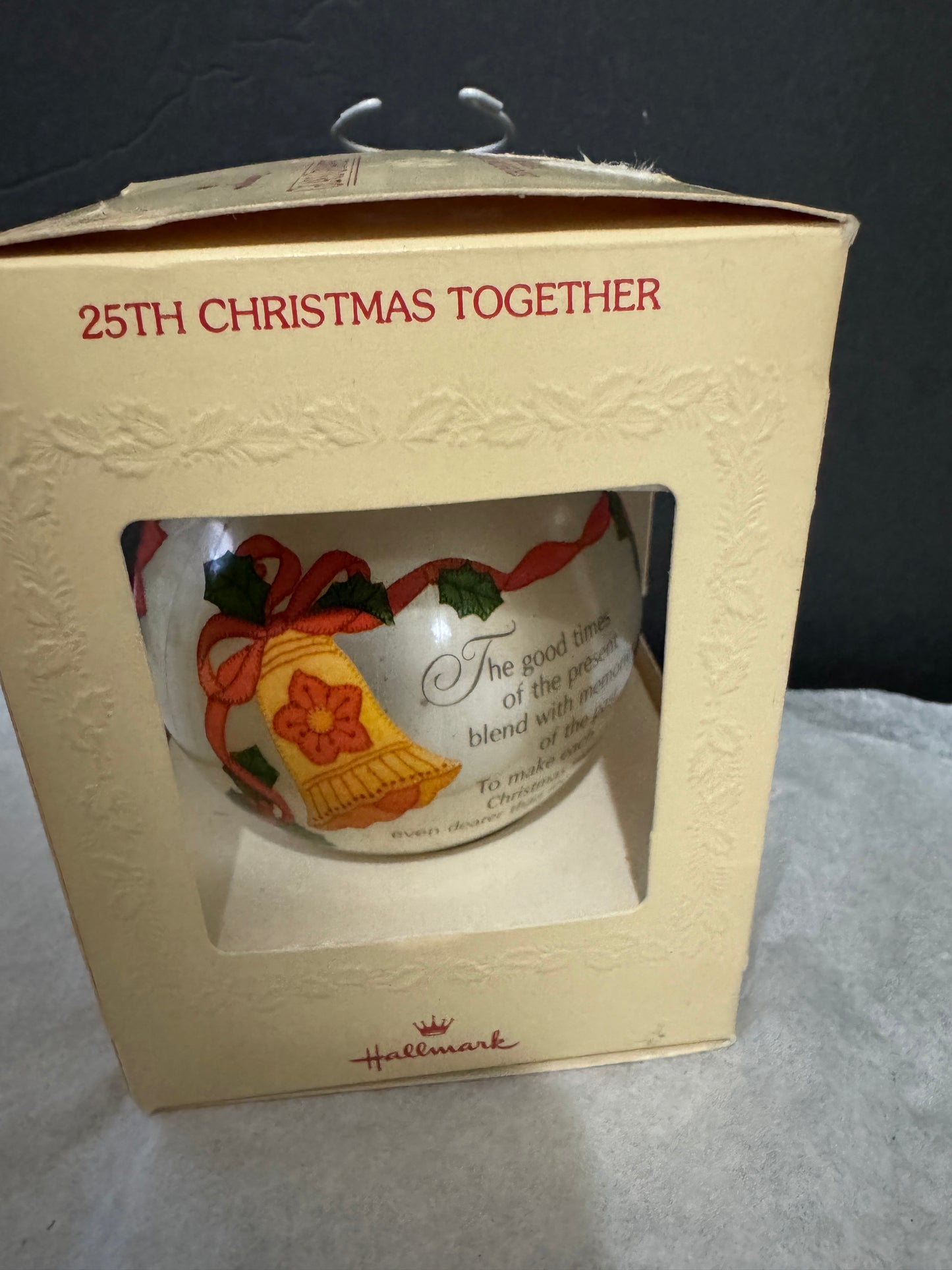 Hallmark Keepsake Ornament Glass BALL 1980 25th Christmas Together