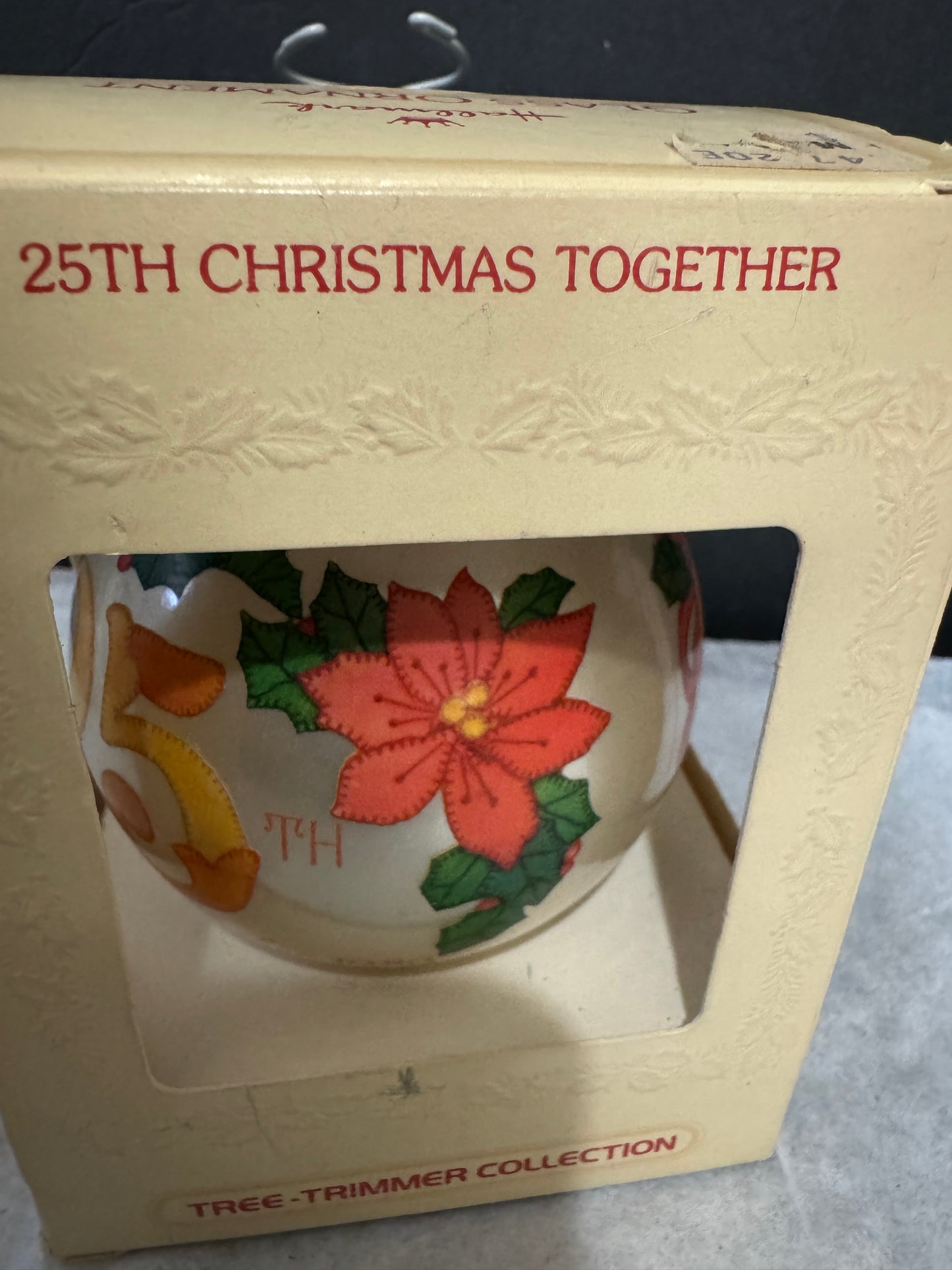 Hallmark Keepsake Ornament Glass BALL 1980 25th Christmas Together
