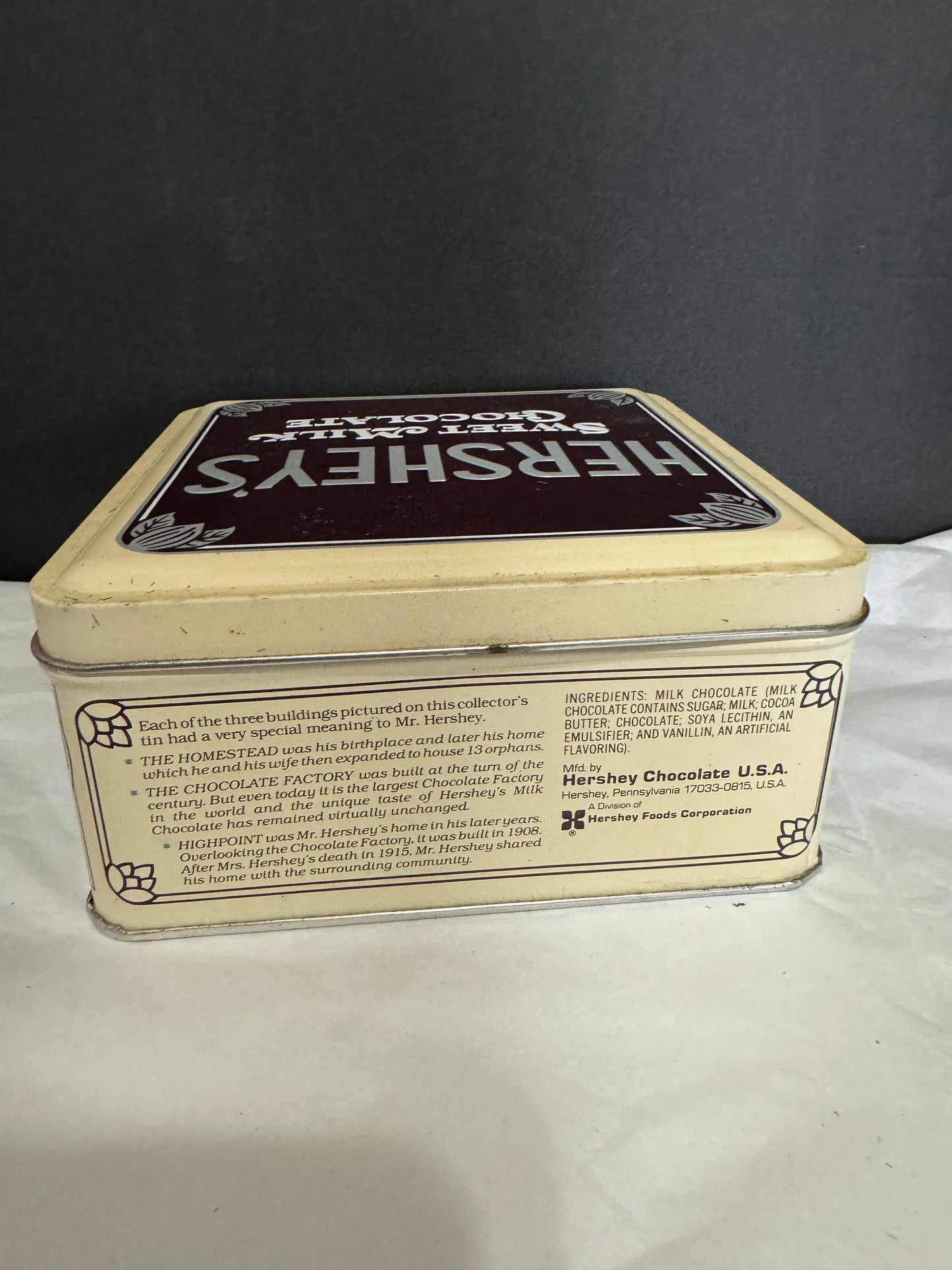 Hersheys 1990 Chocolate Tin 1912 Repr. 1st Ed. Signed VINTAGE