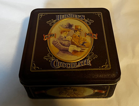 Hershey’s Pure Milk Chocolate Tin 6”x6”x3” Vintage 1995