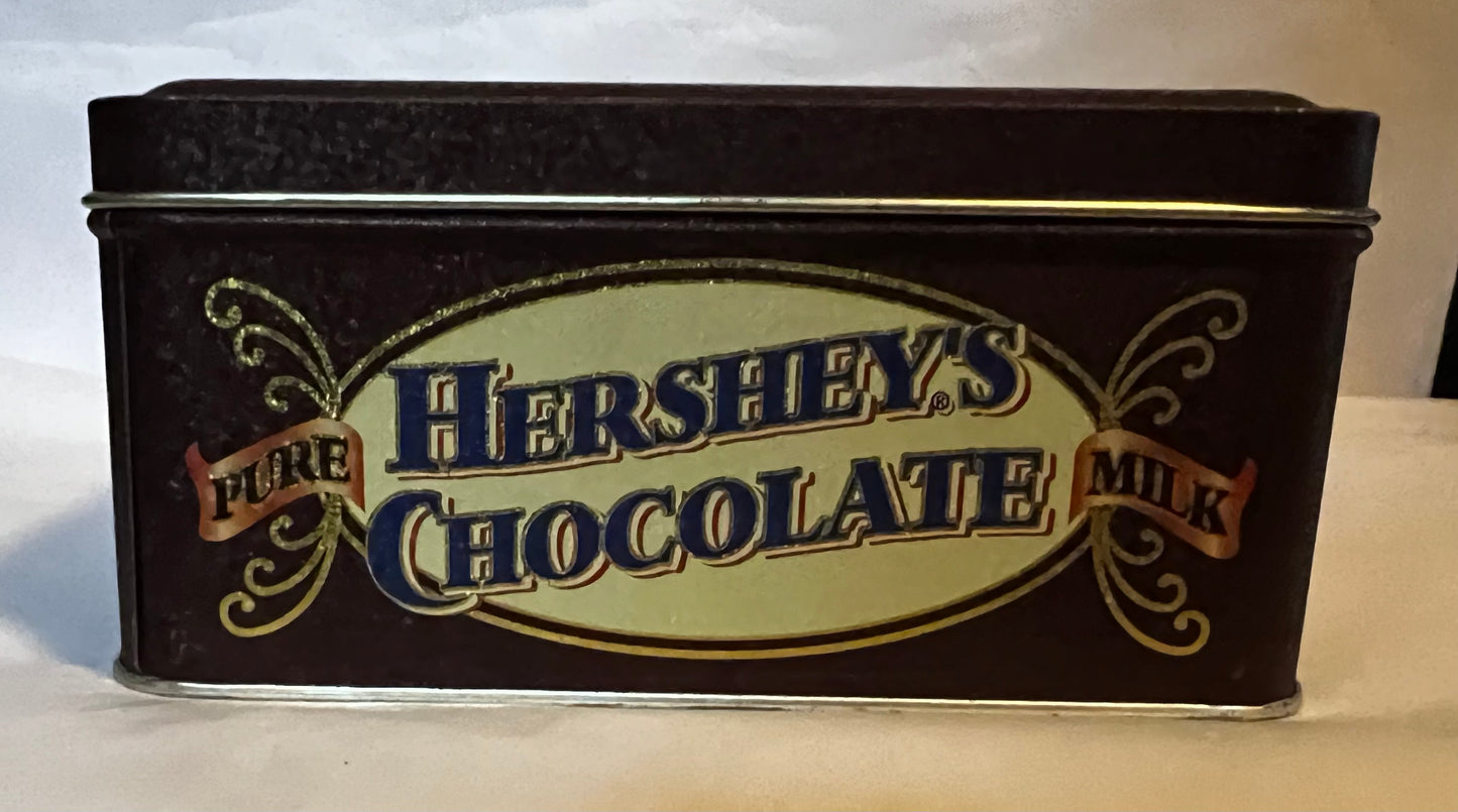Hershey’s Pure Milk Chocolate Tin 6”x6”x3” Vintage 1995