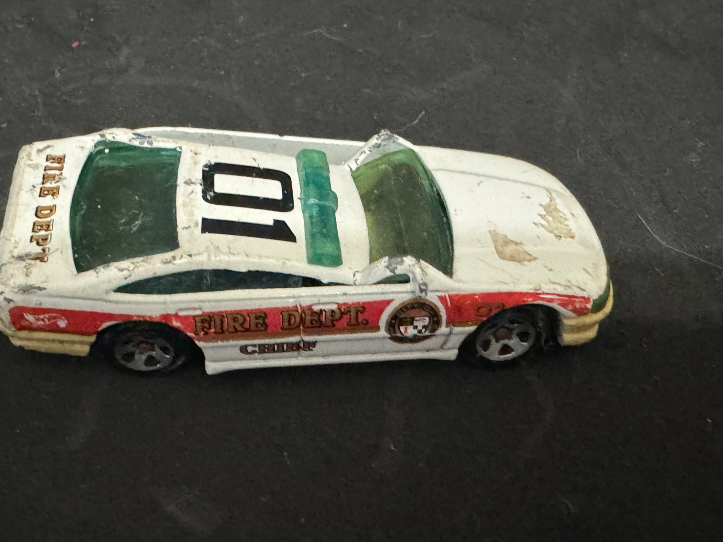 Hot Wheels Fire Dept Chief - 1989 Die Cast Car - Wrecked Condition