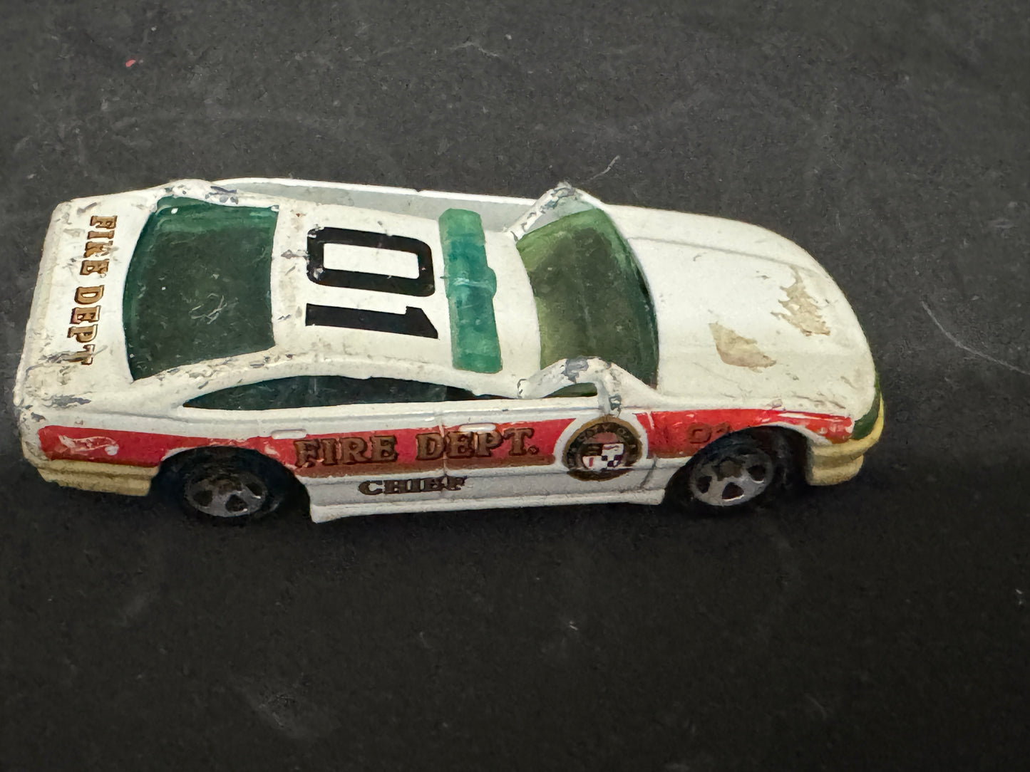 Hot Wheels Fire Dept Chief - 1989 Die Cast Car - Wrecked Condition