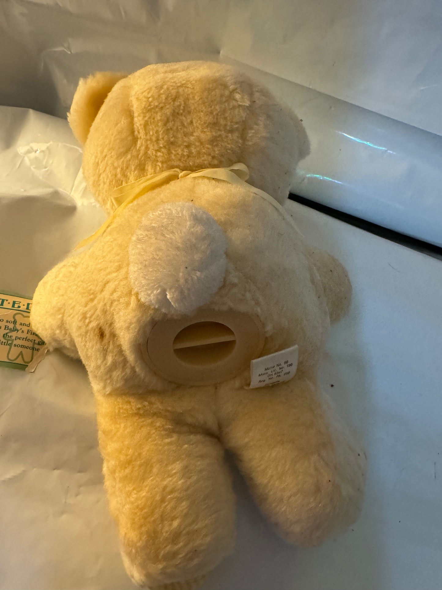 Plush Bear Bank Stuffed Animal Baby’s First Bank 1982 Vintage
