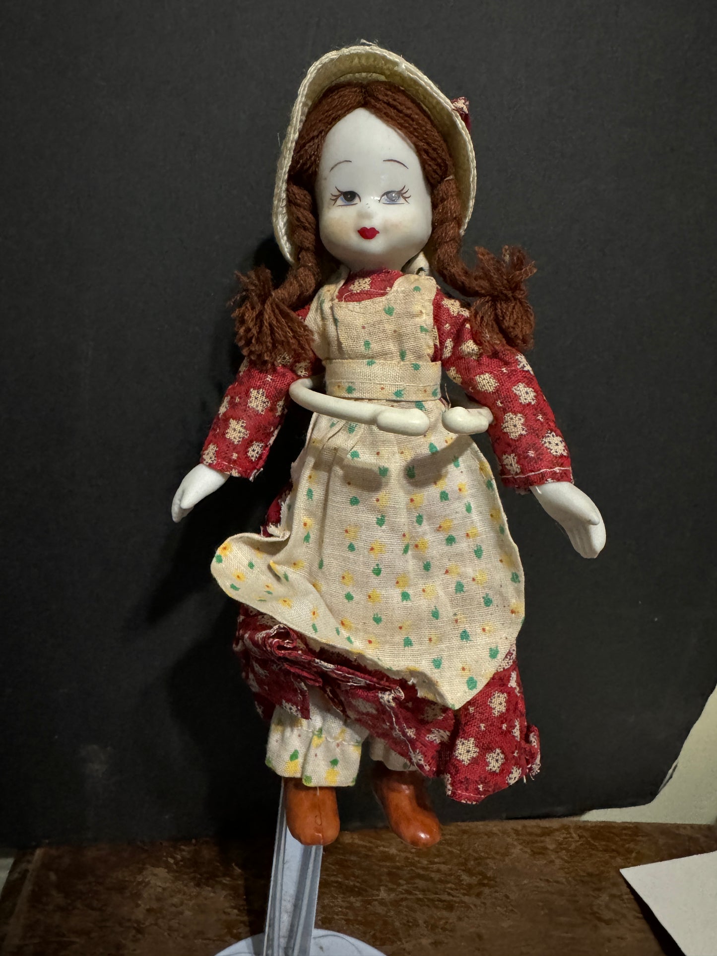 Porcelain Doll with Posable & Bendable Arms & Legs Antique Style 9 1/2 Inch Tall