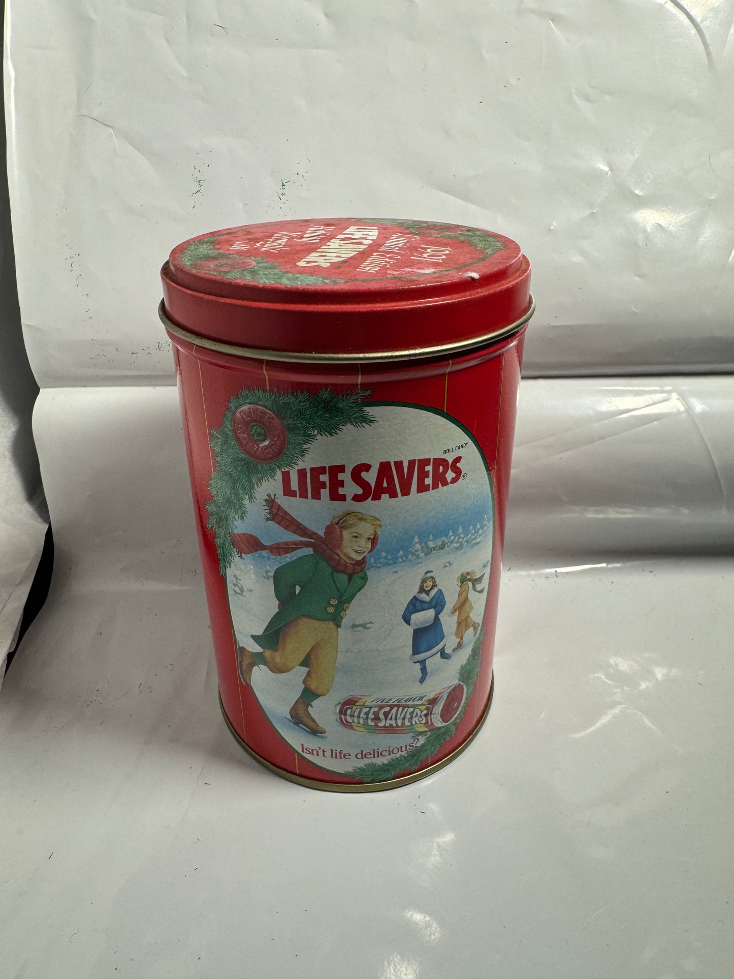 Life Savers Candy Red Limited Edition Keepsake Christmas Tin 1991 Vintage