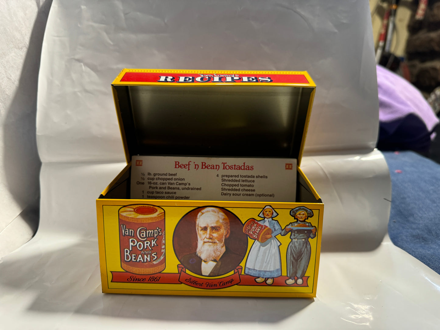 Van Camp's Pork & Beans Recipe Tin 1986 Vintage