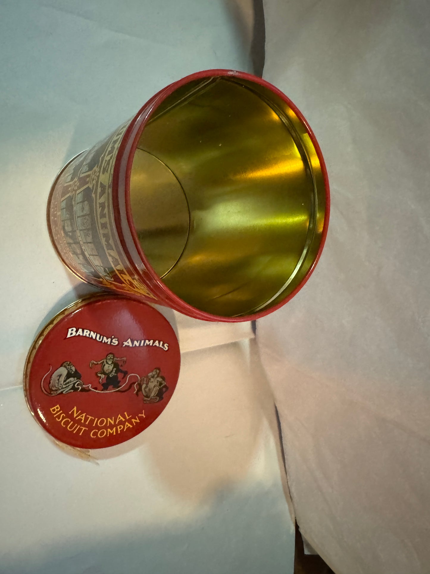 Nabisco Barnum's Animal Crackers Metal Tin 1979 Reproduction Empty 1914 Replica