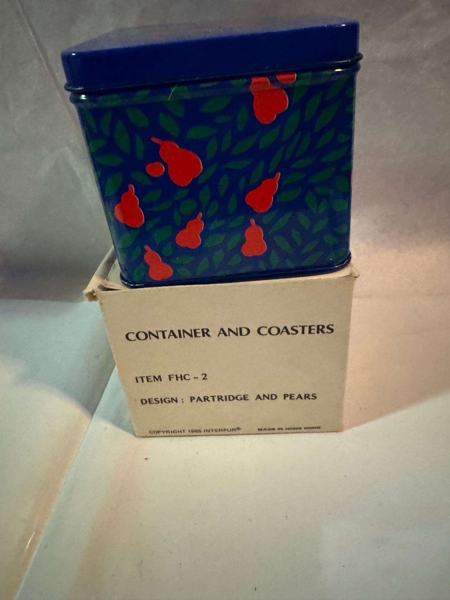 Partridge in a Pear Tree w/ Christmas Holiday Paper Coasters Vintage