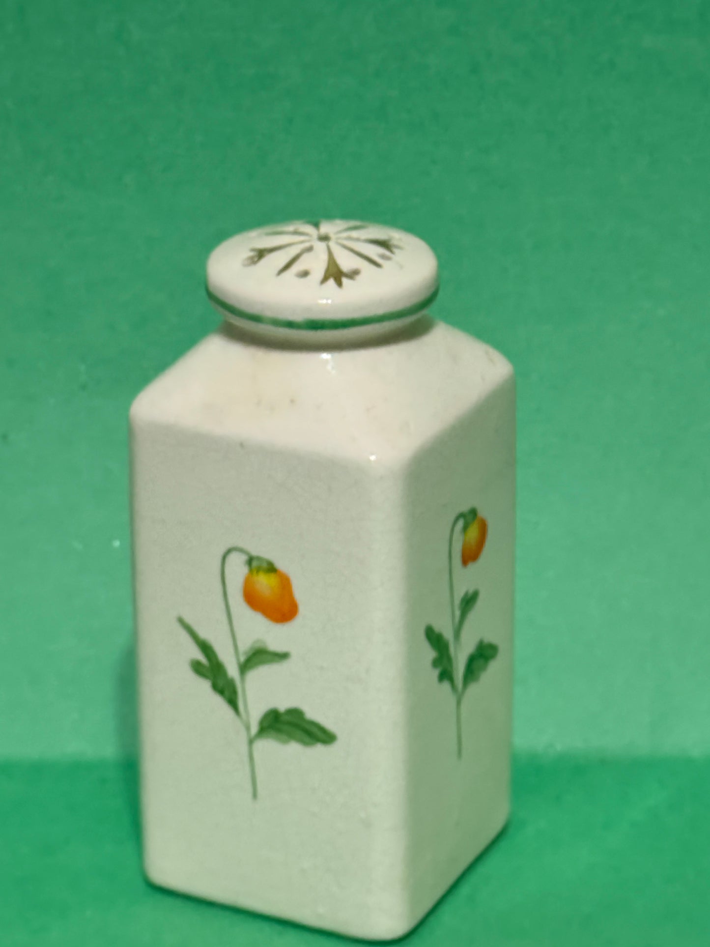Salt or Pepper Floral Shaker w/ Gold accents Vintage