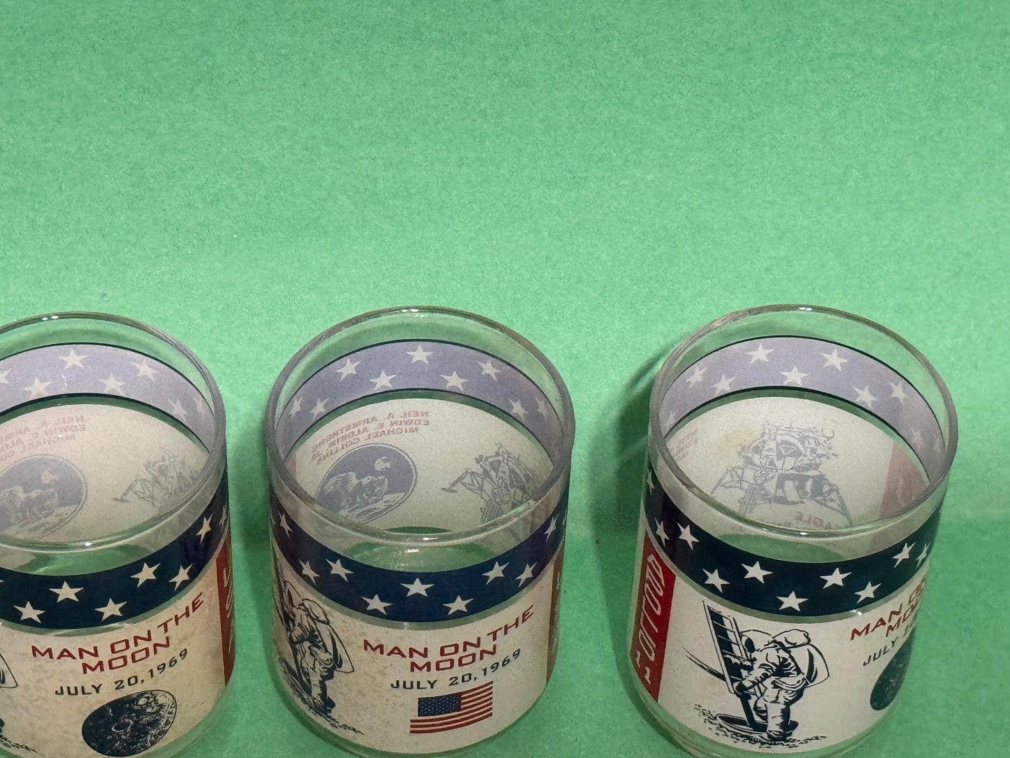 NASA Apollo 11 Commemorative Man on the Moon Tumbler (set of 3) Vintage