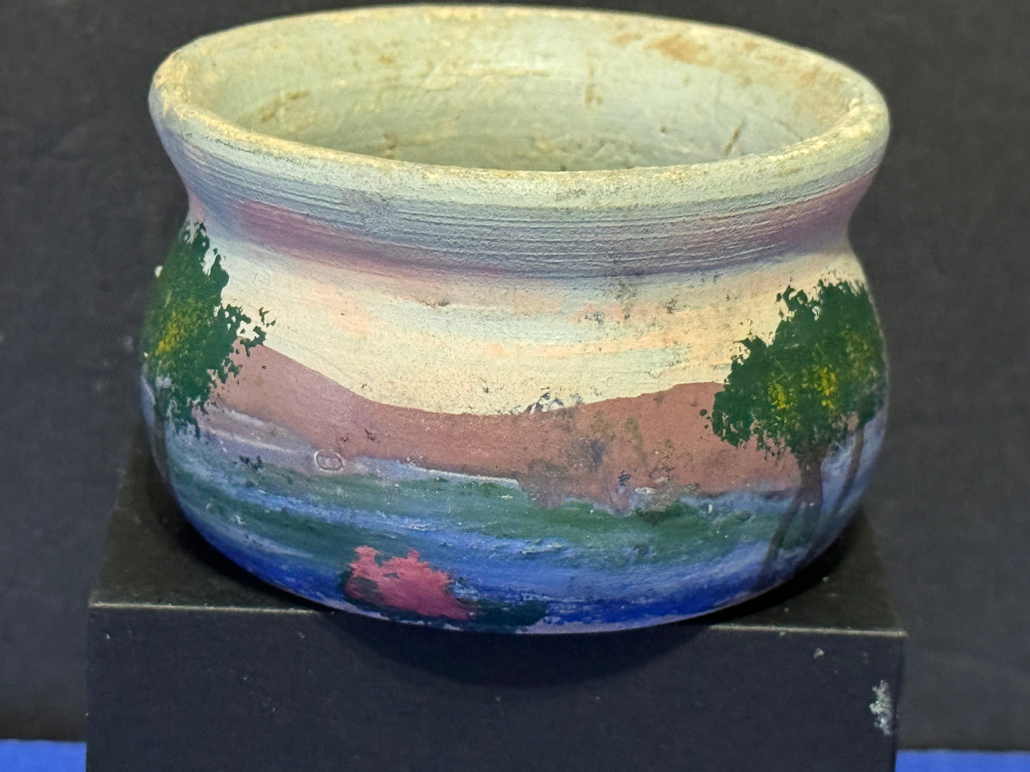 Hand painted Pottery Trinket dish VINTAGE