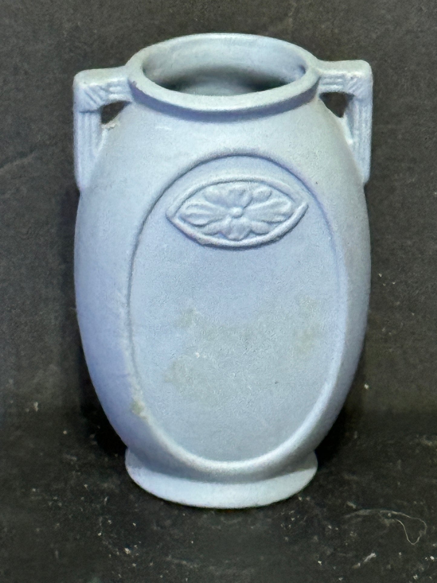 Jasperware Bud Vase with Handles Blue Wedgewood Mid Century - Vintage