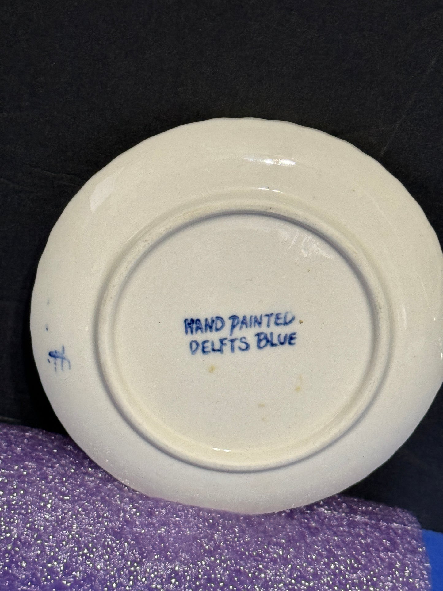 Delft Blue Windmill 4 inch Saucer - Vintage