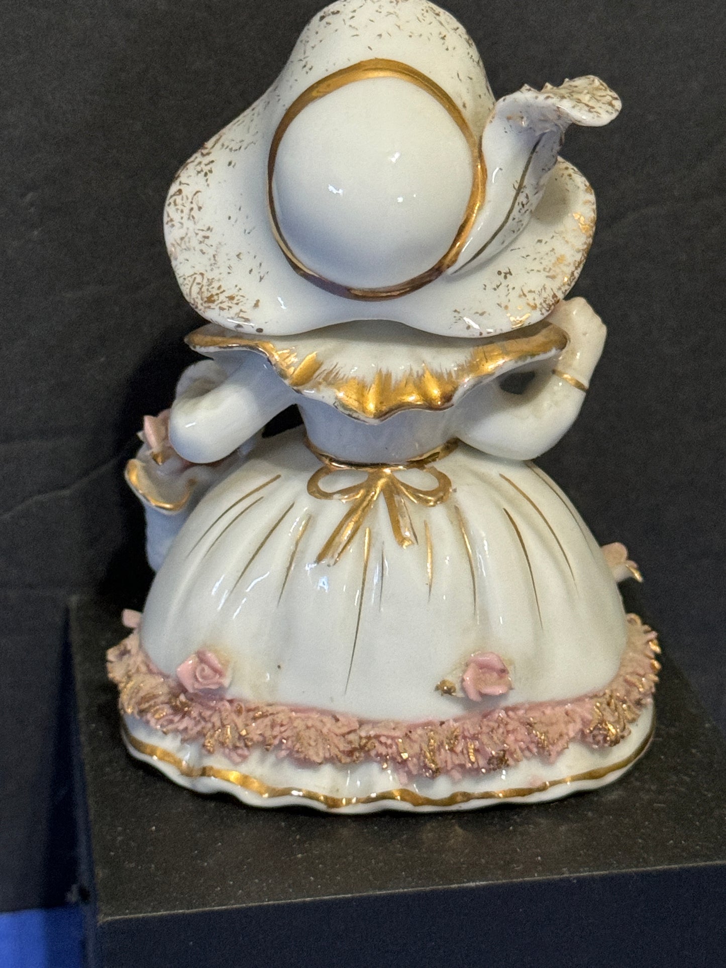 LEFTON China Hand-Painted Porcelain. 1960’s GIrl Holding Basket Flowers Vintage