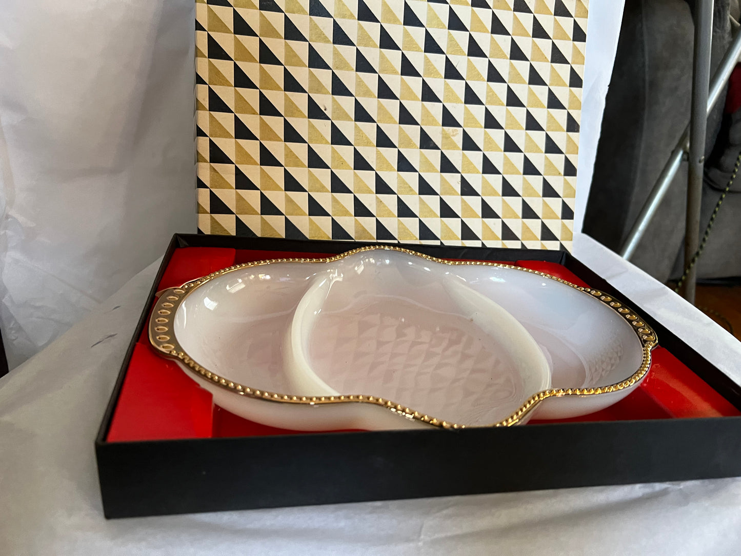 Divided Dish Milk Glass Anchor Hocking Fire-King