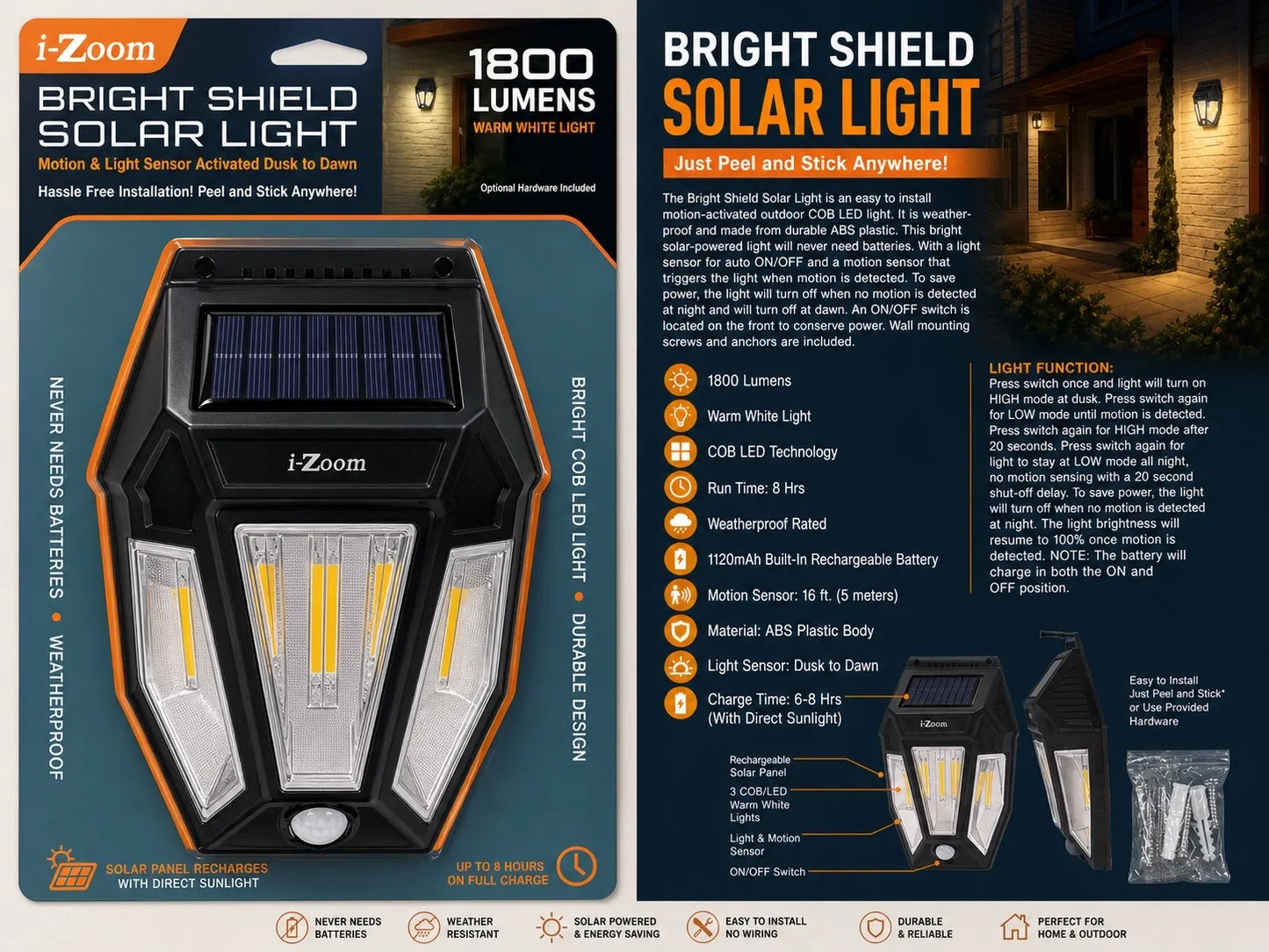 i-Zoom Bright Shield Solar Light