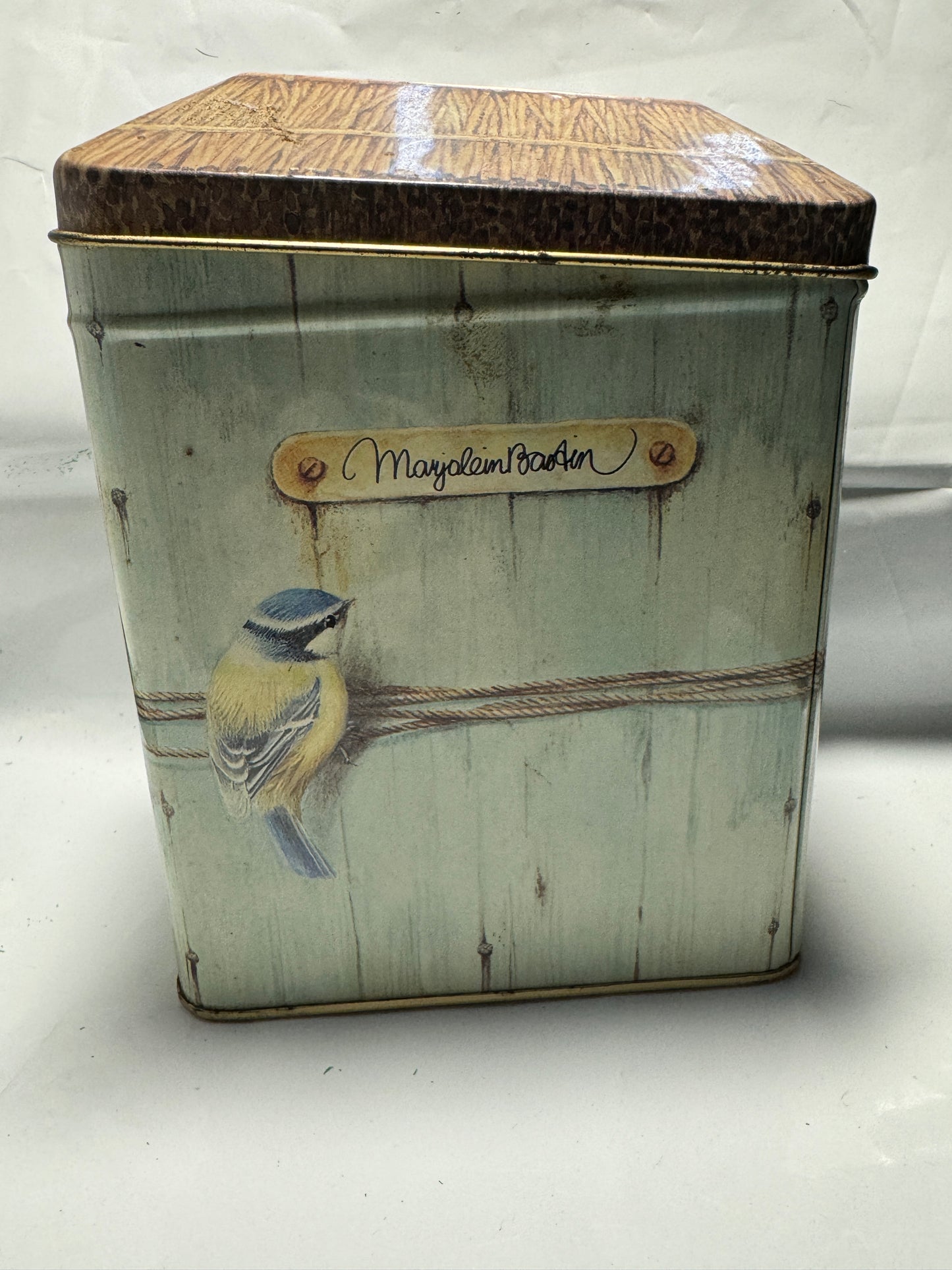 Marjolein Bastin Decorative Tin Bird Birdhouse Bluebird Metal Hallmark - Used