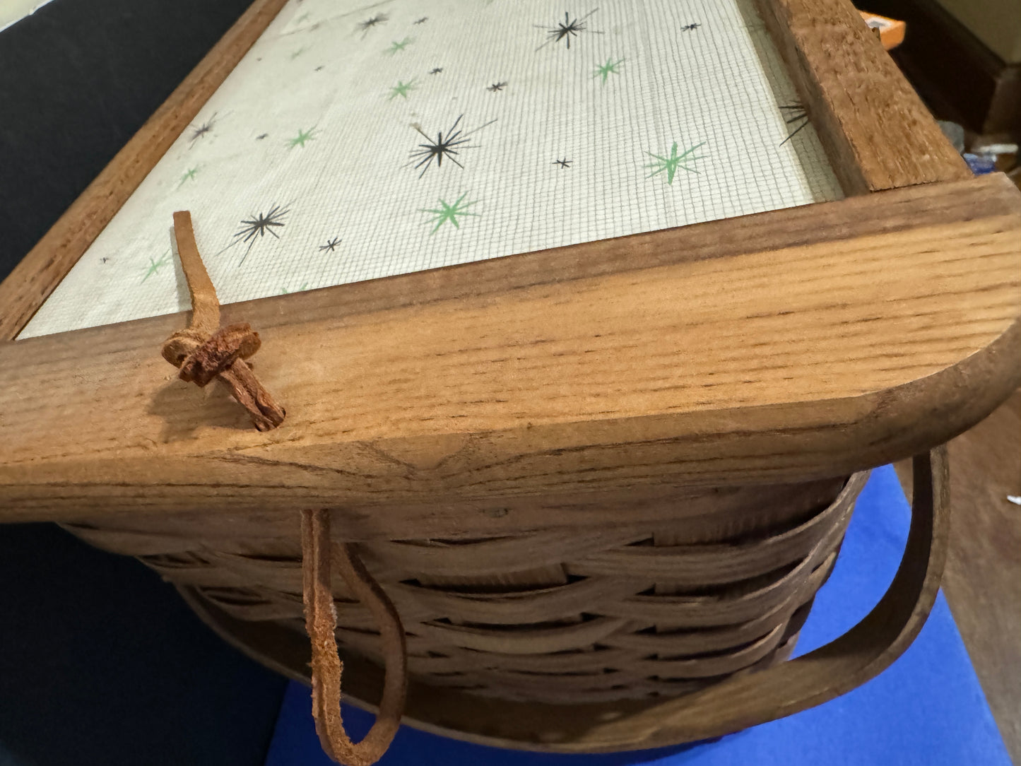Oak Picnic Basket with slide-out doors - VINTAGE