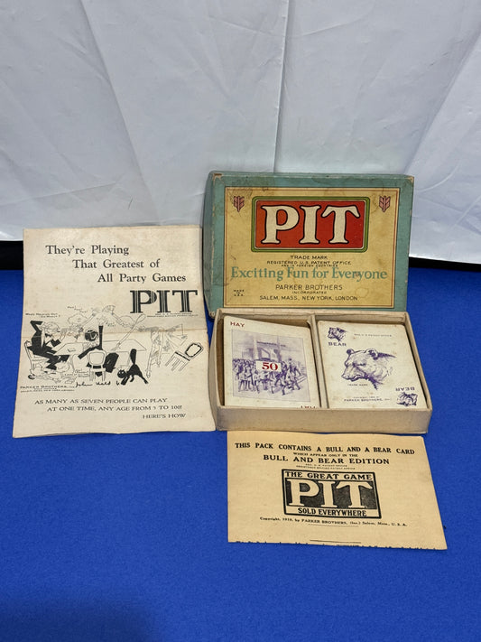 Pit Card Trading Game Bull and Bear Edition CW Original Box Vintage