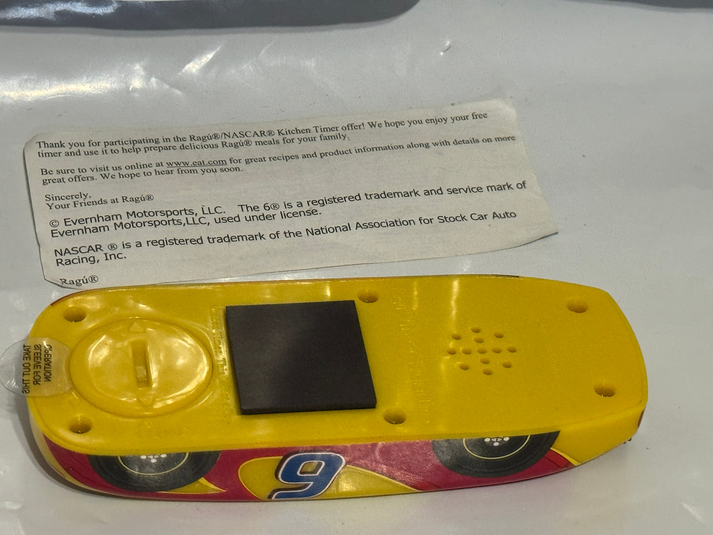 Ragu NASCAR Refrigerator Magnet Kitchen Timer #6 VINTAGE NIP