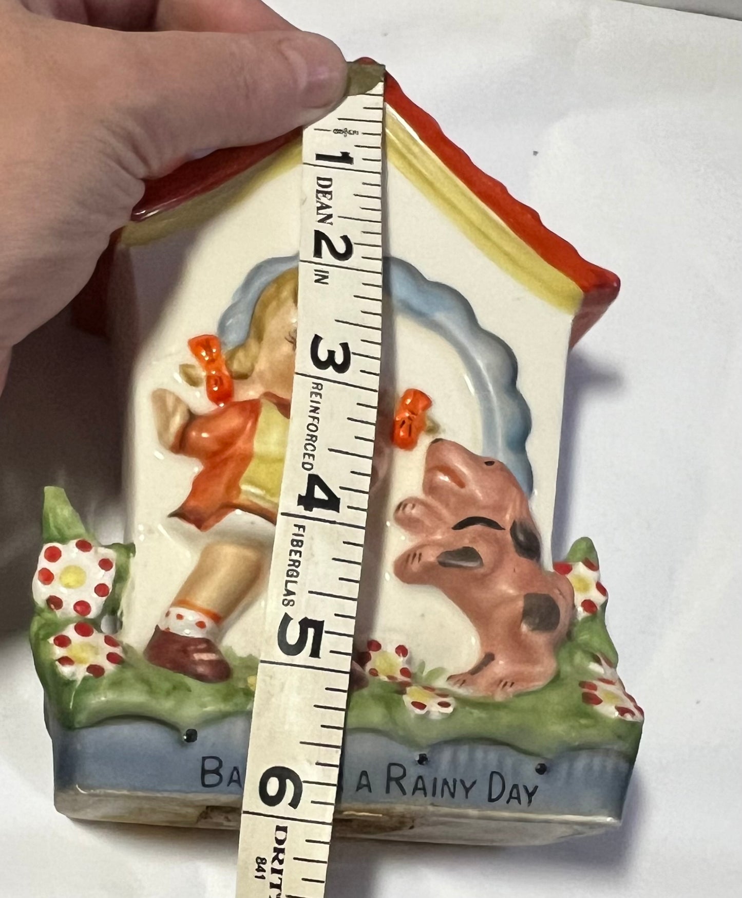 Ceramic "Bank For A Rainy Day" Coin Bank Vintage