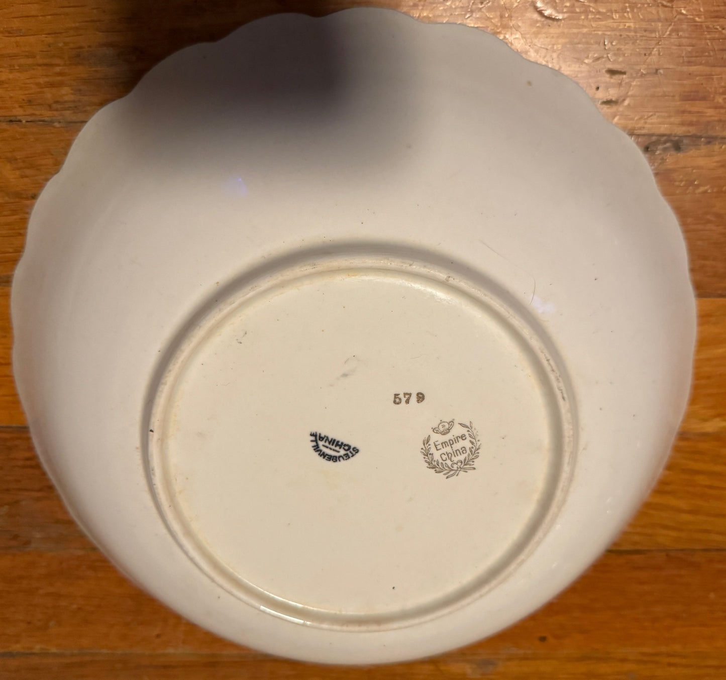 Rose Iridescent Bowl wScalloped Edges Empire China, Steuvenville