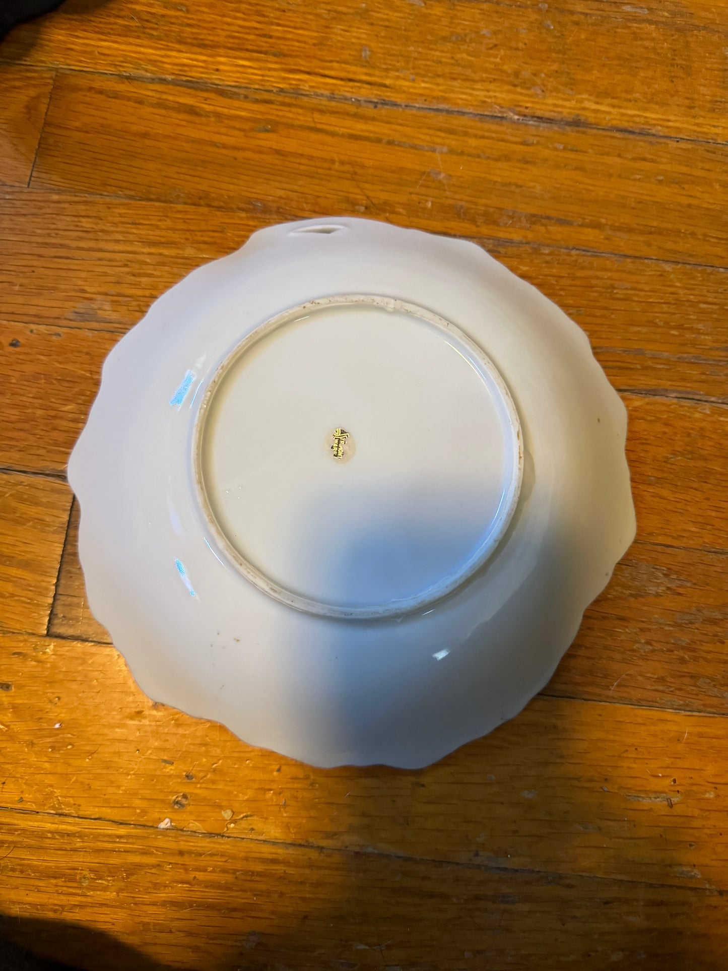 Rose Green Checker Design Porcelain Bowl Trimontware Vintage