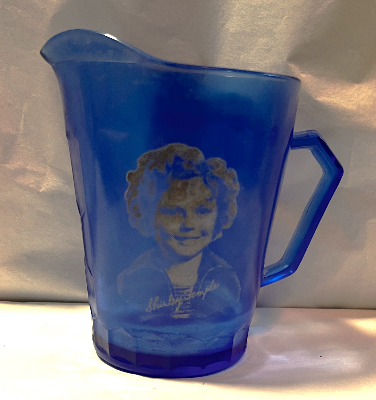 Shirley Temple Cobalt Blue Small Pitcher Creamer 1930s