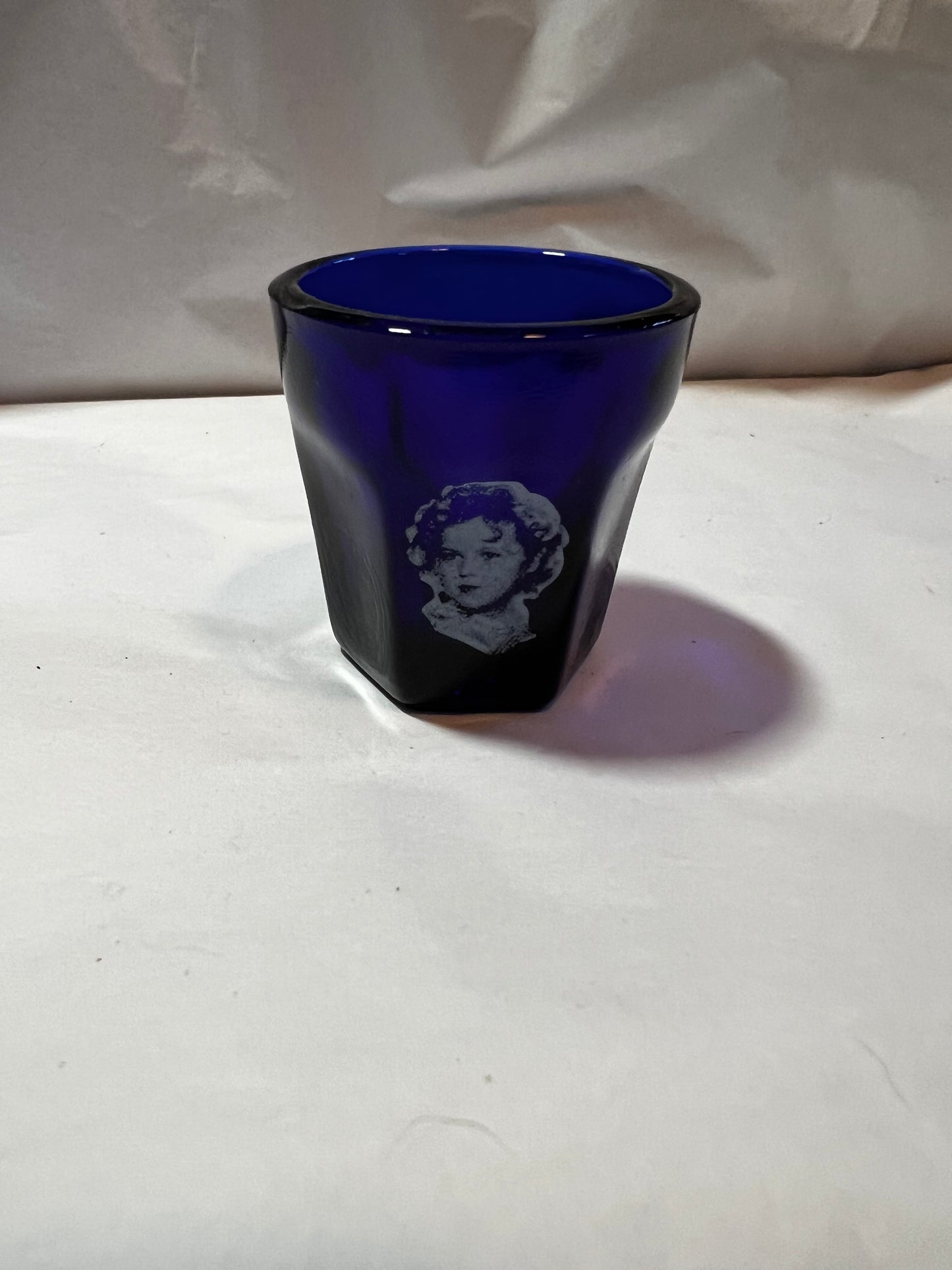 Cobalt Blue Shirley Temple Shot Glass 2 Inch Tall Very Rare