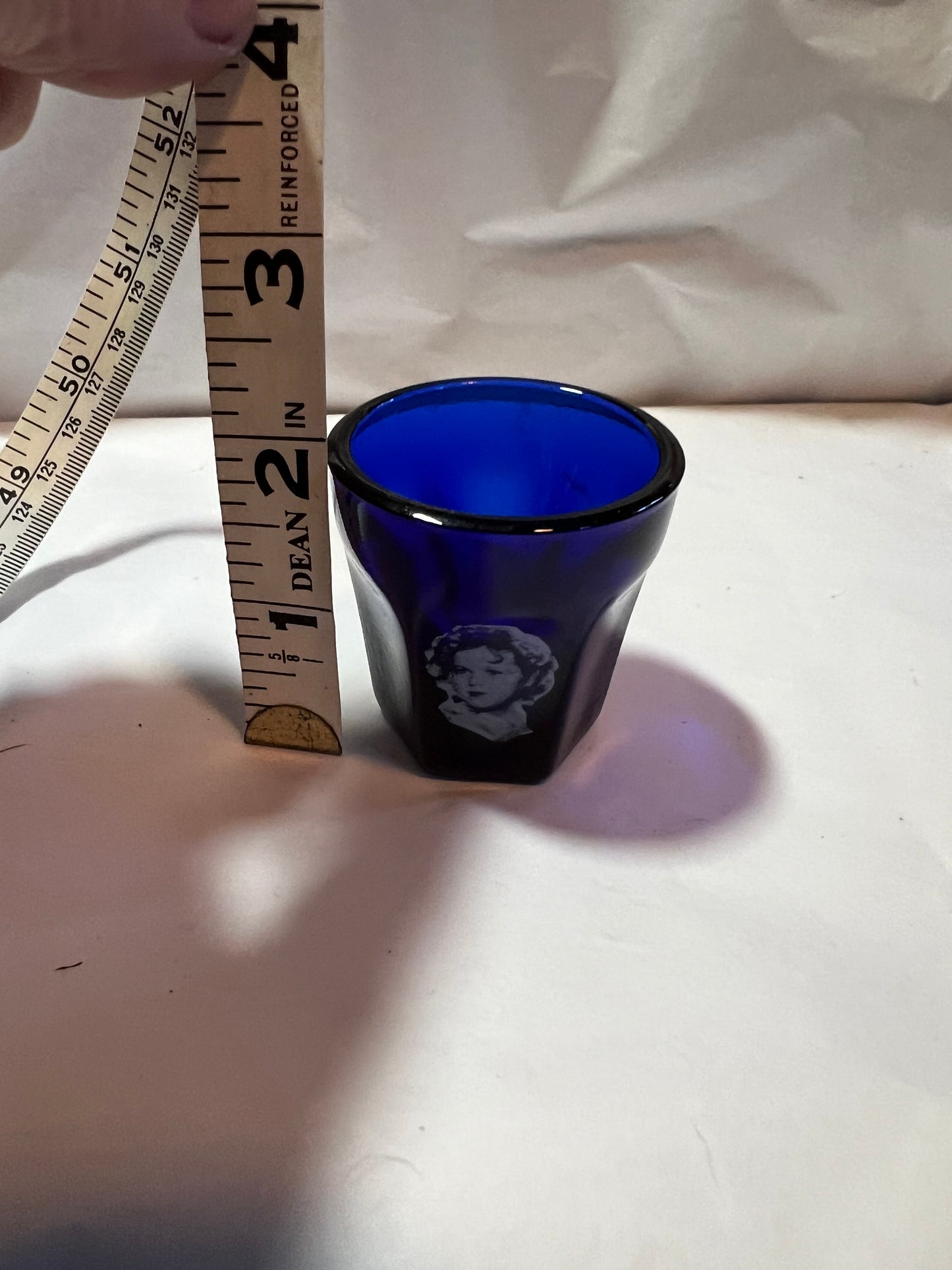 Cobalt Blue Shirley Temple Shot Glass 2 Inch Tall Very Rare