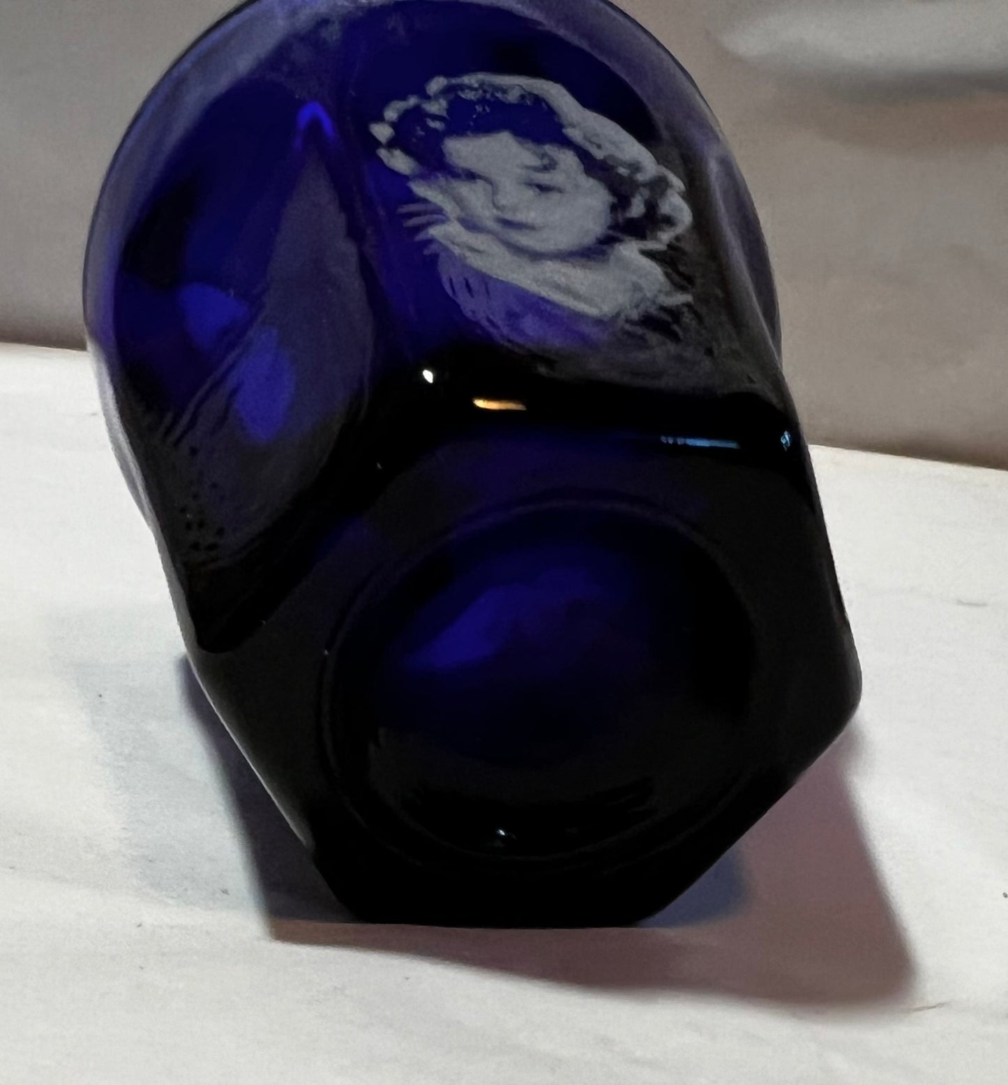 Cobalt Blue Shirley Temple Shot Glass 2 Inch Tall Very Rare