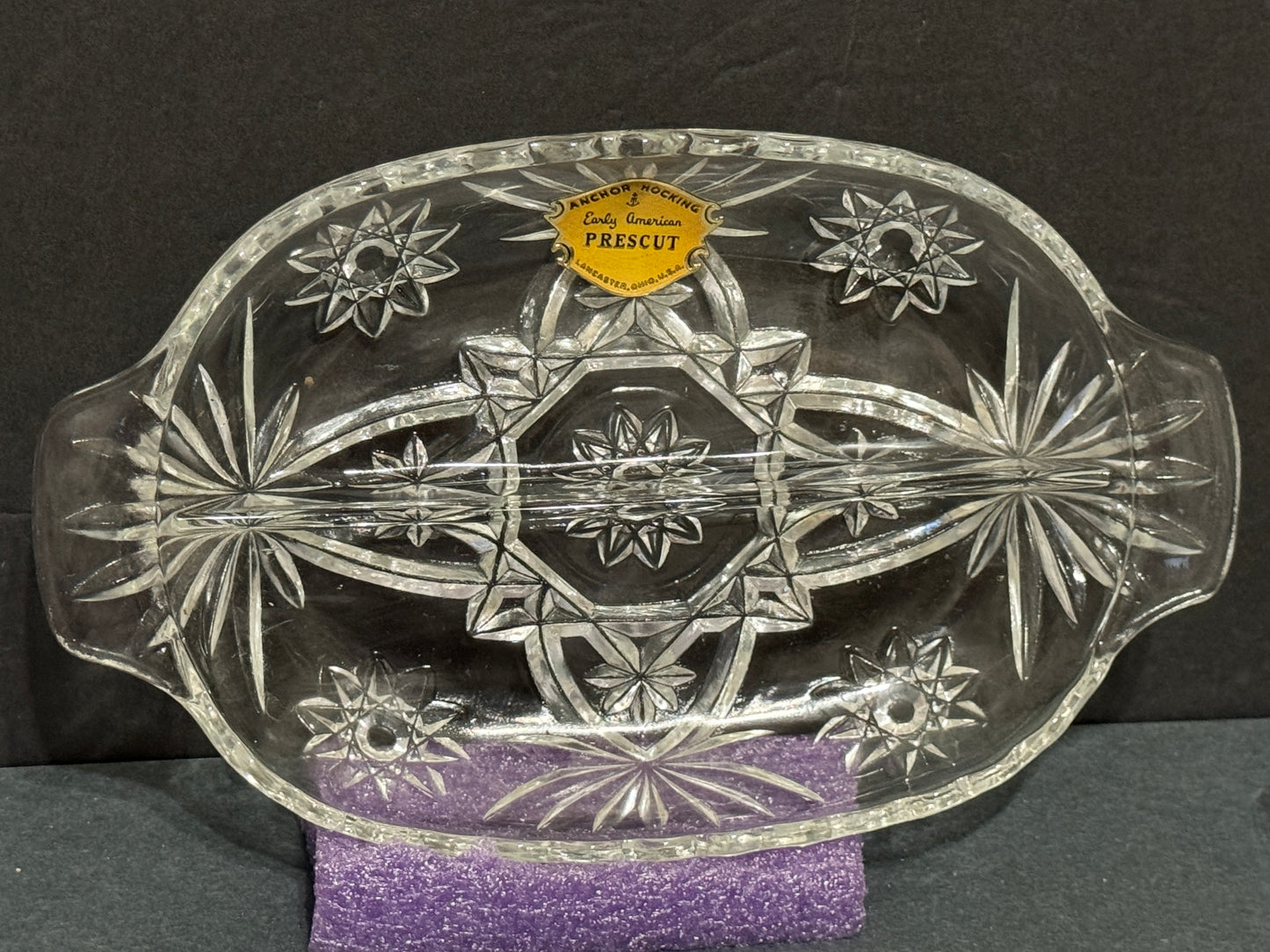 Star of David Relish Dish Anchor Hocking - Vintage