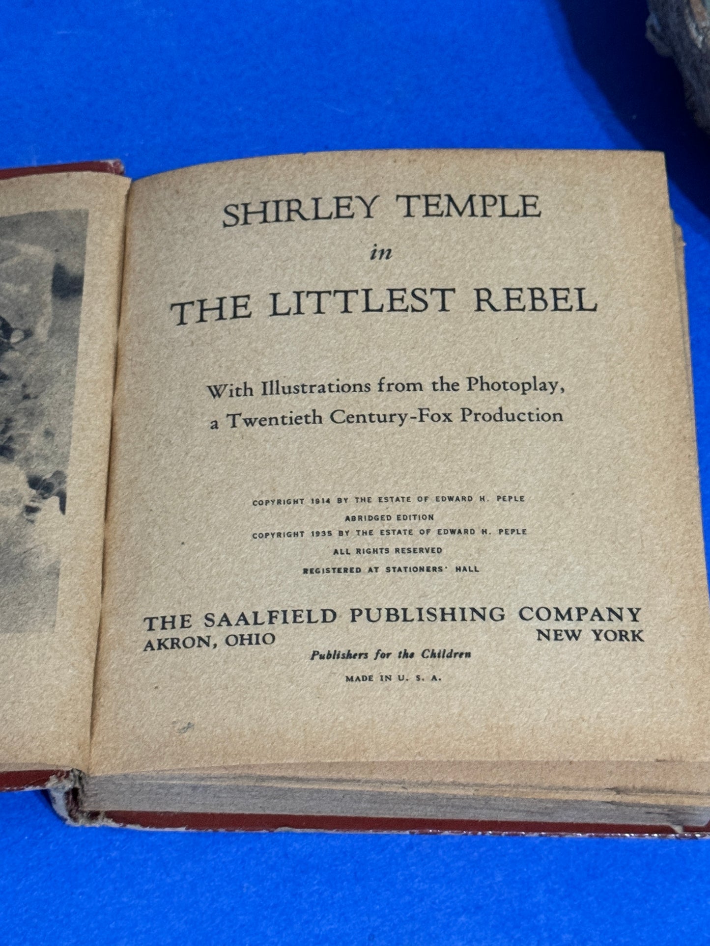 Little Big Book - The Littlest Rebel 1935 - VINTAGE
