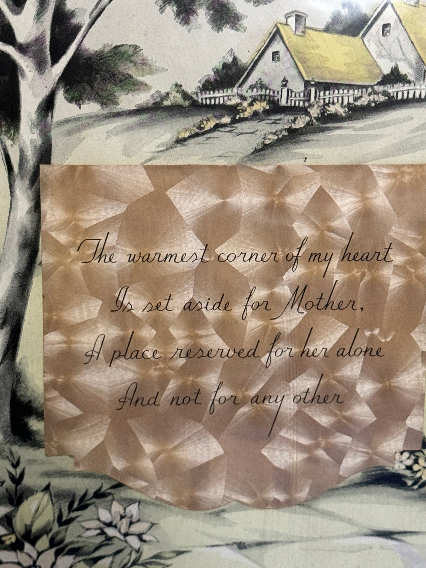The Warmest Corner Mother print poems Framed - Vintage Antique