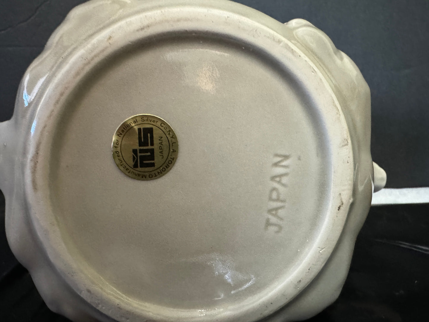 National Silver Company Japan Ceramic Porcelain Turtle Teapot Vintage